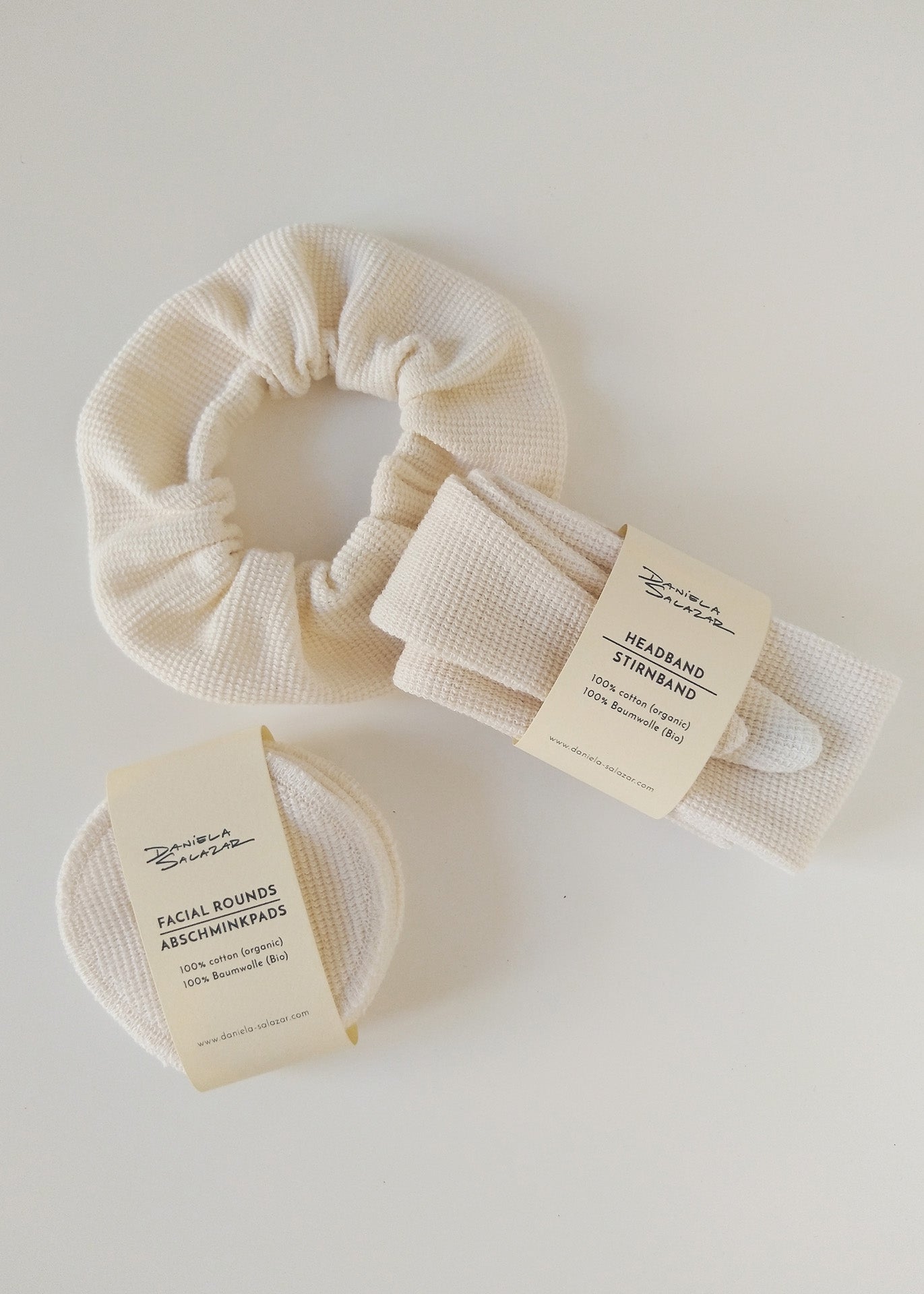 Home spa Gift Set - Gingham/Ivory - 100% Cotton (organic) / 100 % Baumwolle (Bio)