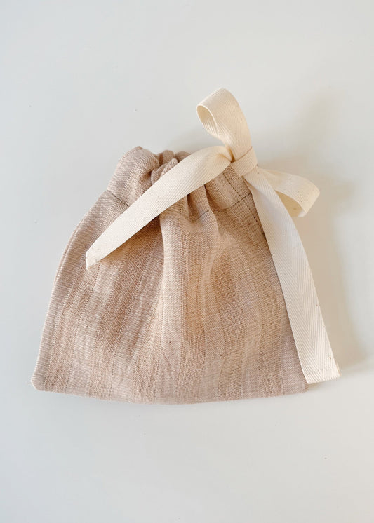 Face Pads & Pouch - Stripes/Brown Organic Cotton - 100% Cotton (organic) / 100 % Baumwolle (Bio)