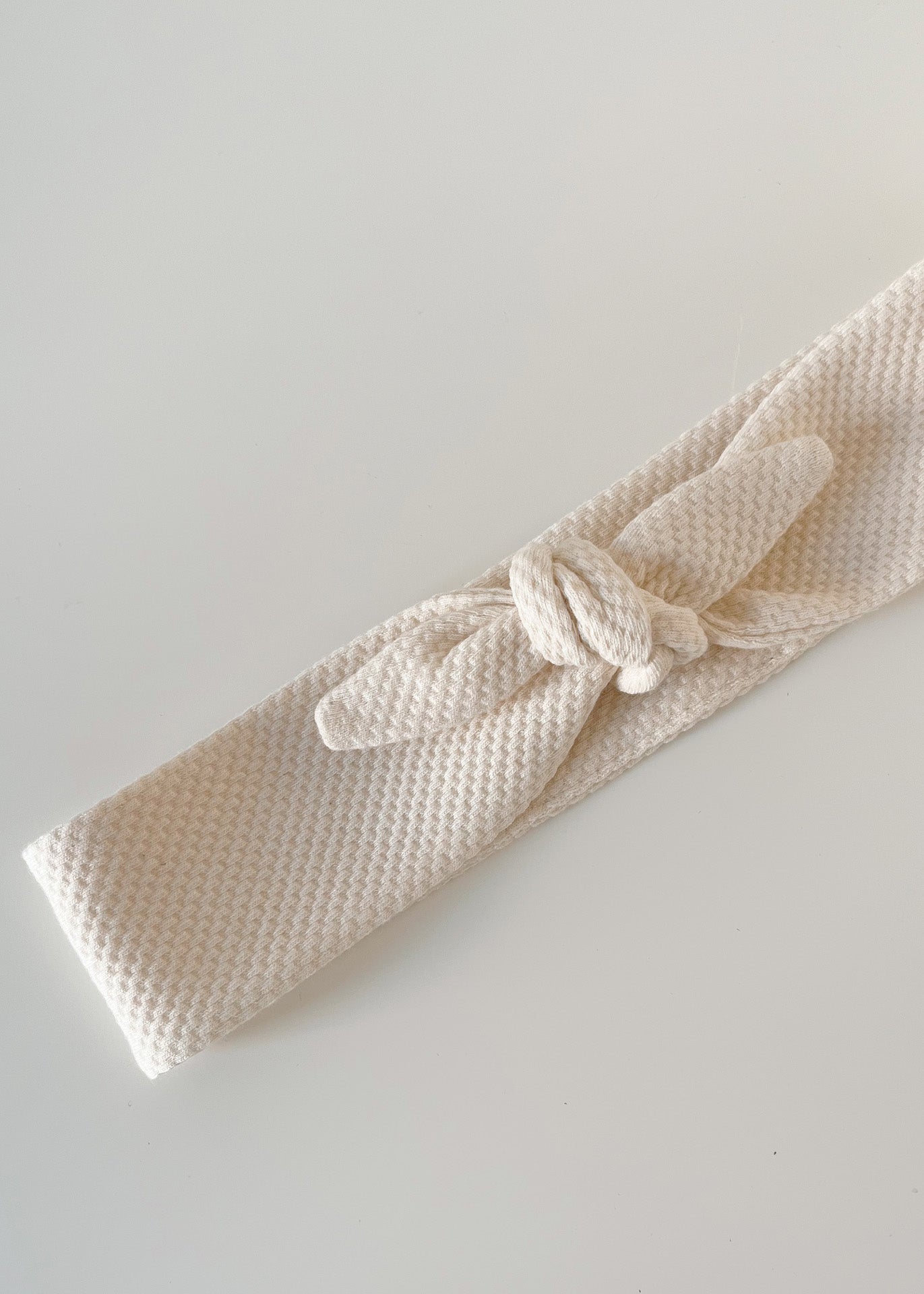 Organic Cotton Top Knot Headband - Ivory Jacquard - 100% Cotton (organic) / 100 % Baumwolle (Bio)