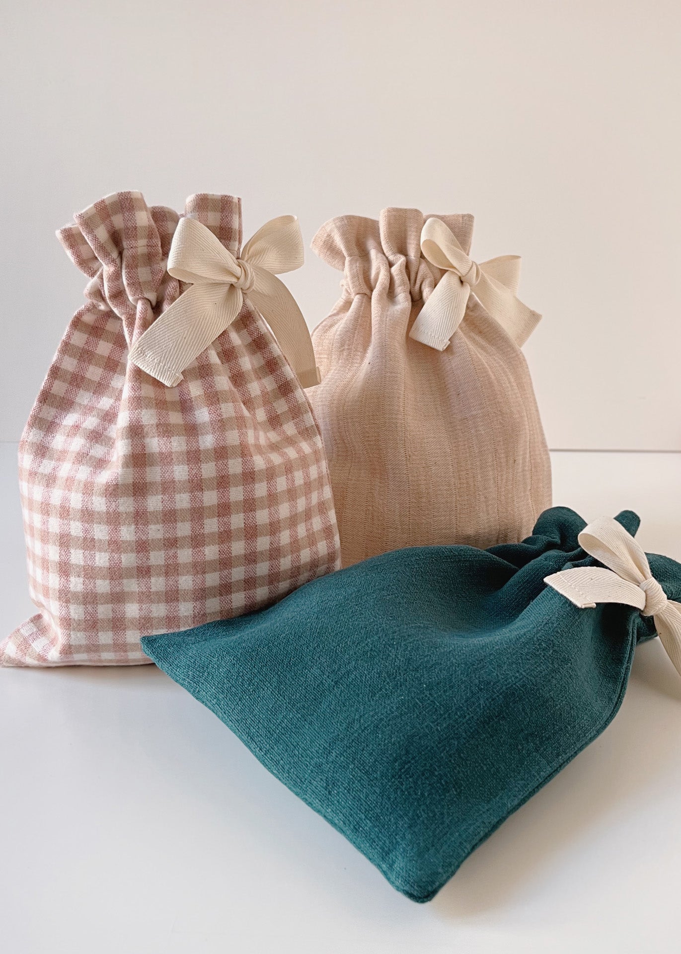 Home spa Gift Set - Forest Green/Ivory - Cotton (organic) and True hemp / Baumwolle (Bio) und Hanf