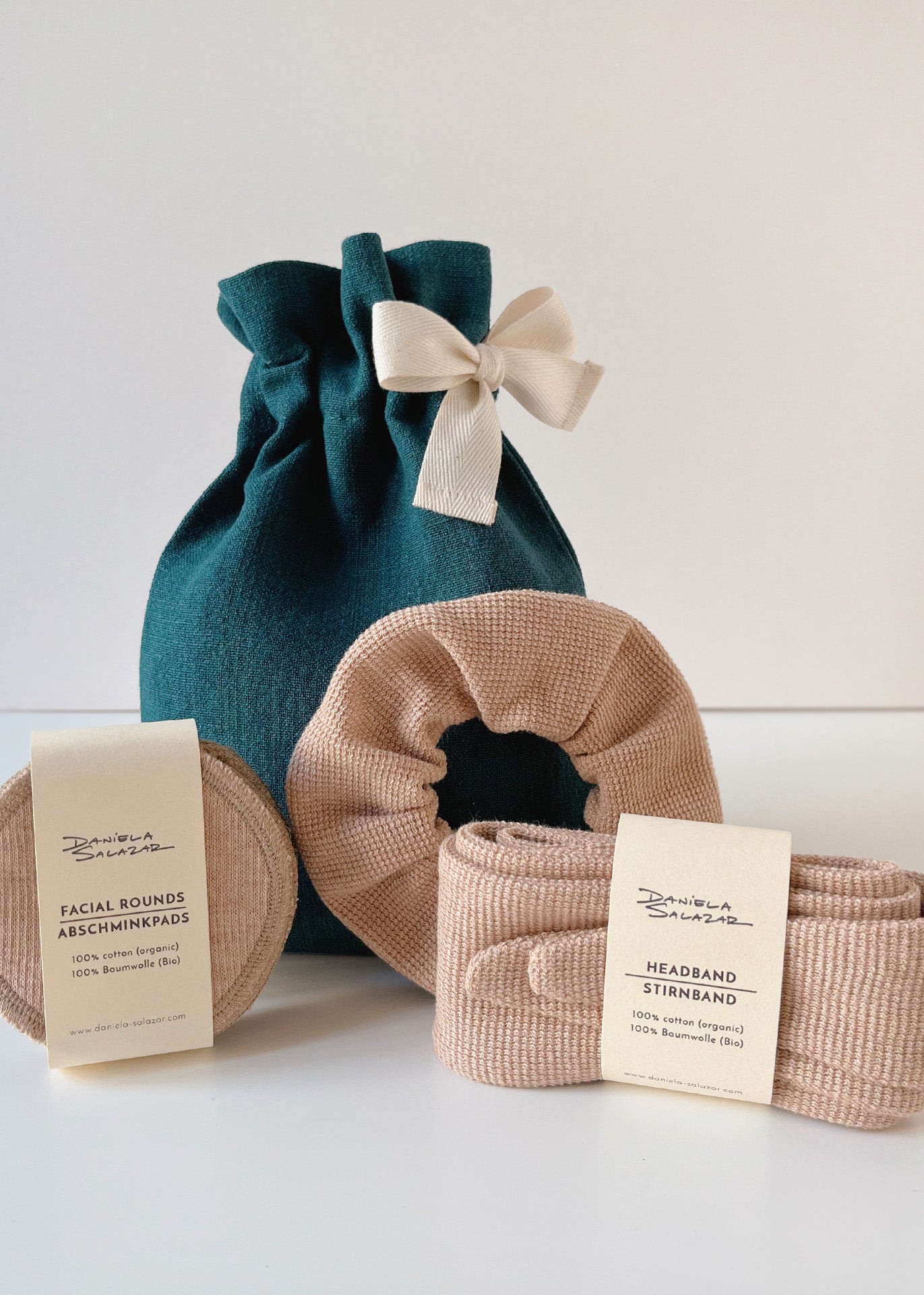 Home spa Gift Set - Forest Green/Brown - Cotton (organic) and True hemp / Baumwolle (Bio) und Hanf
