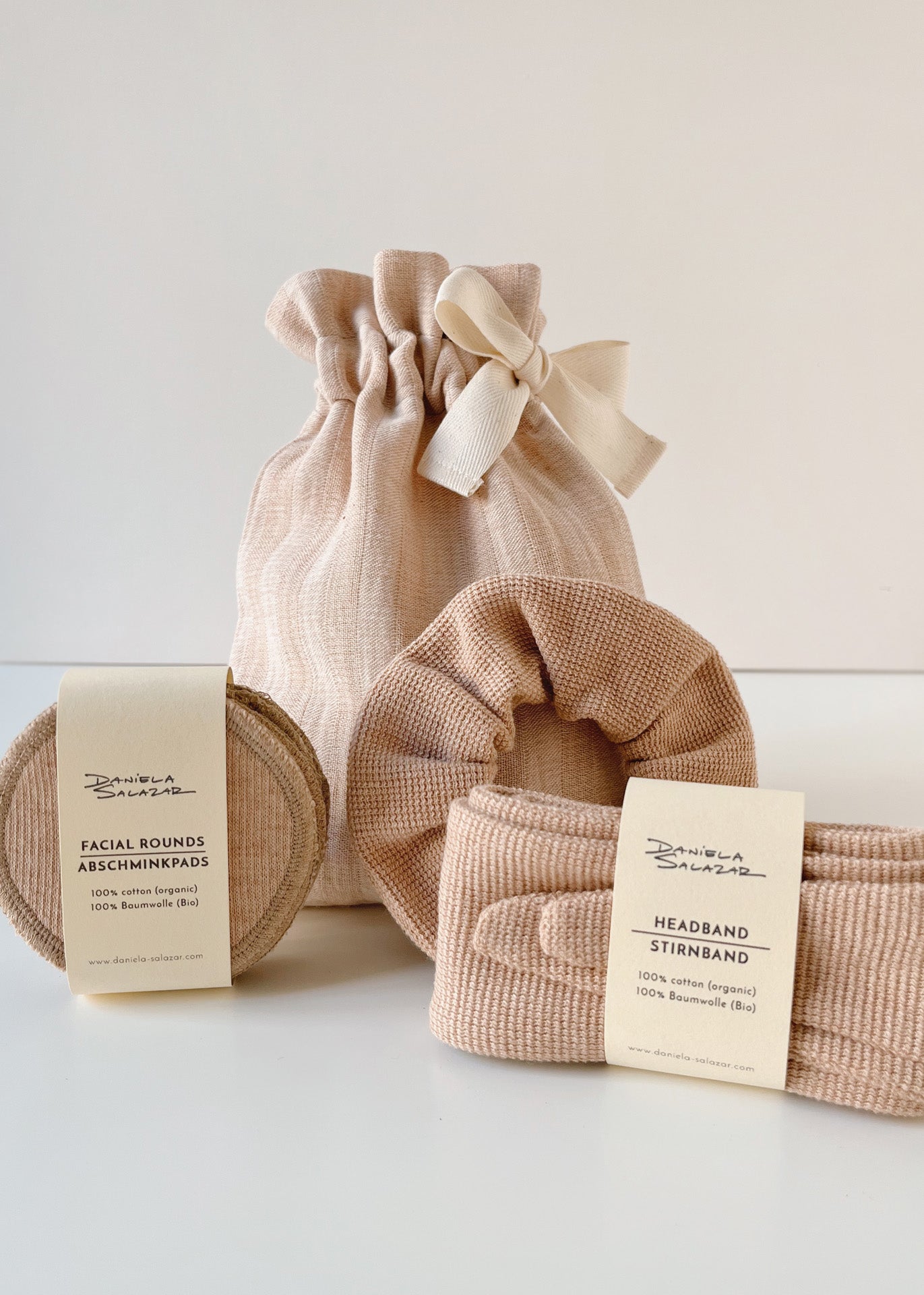 Home spa Gift Set - Stripes/Brown - 100% Cotton (organic) / 100 % Baumwolle (Bio)