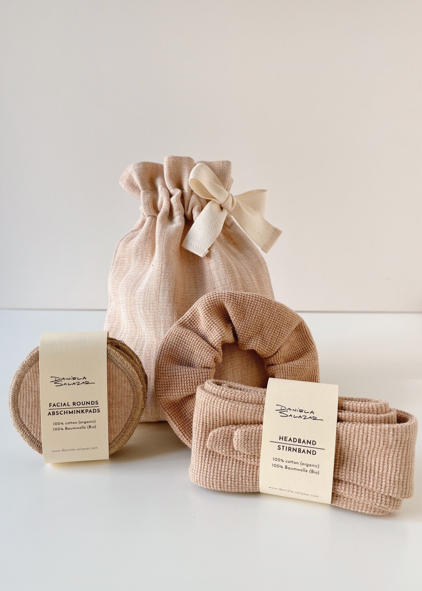 Home spa Gift Set - Stripes/Brown - 100% Cotton (organic) / 100 % Baumwolle (Bio)