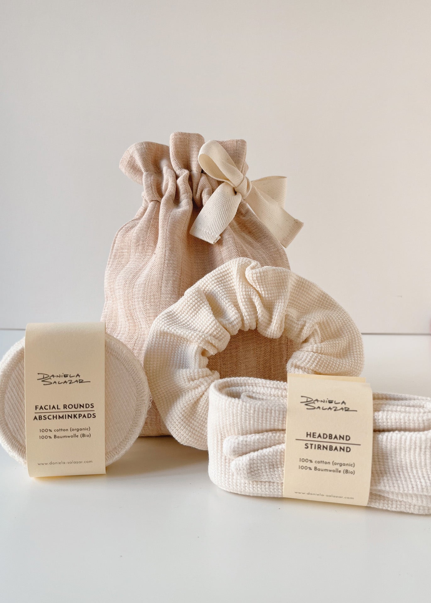 Home spa Gift Set - Stripes/Ivory - 100% Cotton (organic) / 100 % Baumwolle (Bio)