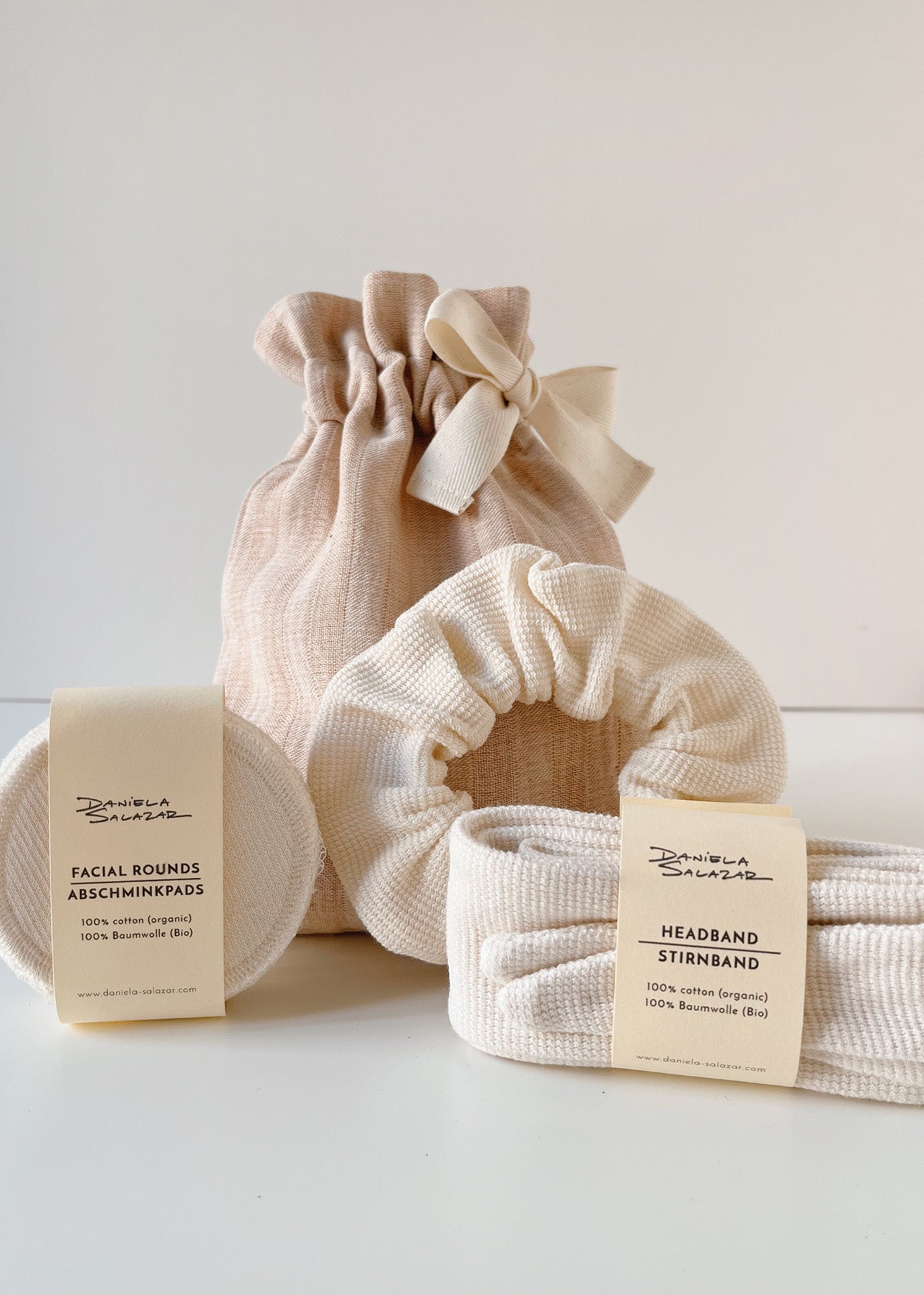 Home spa Gift Set - Stripes/Ivory - 100% Cotton (organic) / 100 % Baumwolle (Bio)