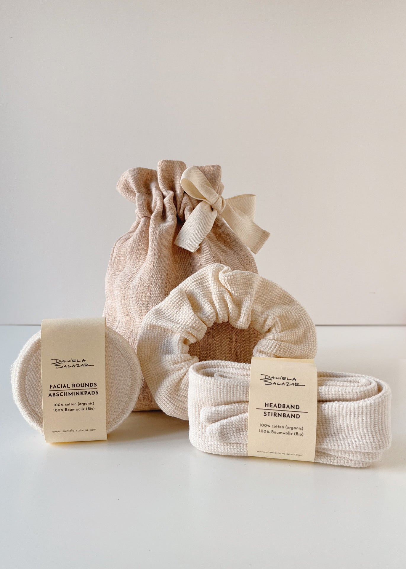 Home spa Gift Set - Stripes/Ivory - 100% Cotton (organic) / 100 % Baumwolle (Bio)