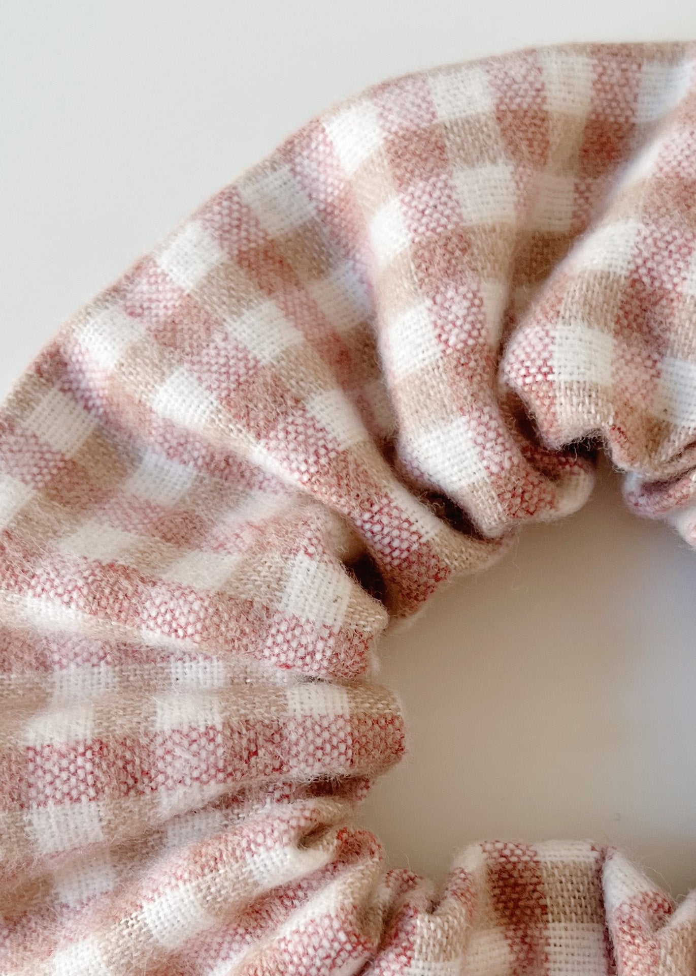 Organic Cotton Scrunchie - Warm Gingham - 100% Cotton (organic) / 100 % Baumwolle (Bio)