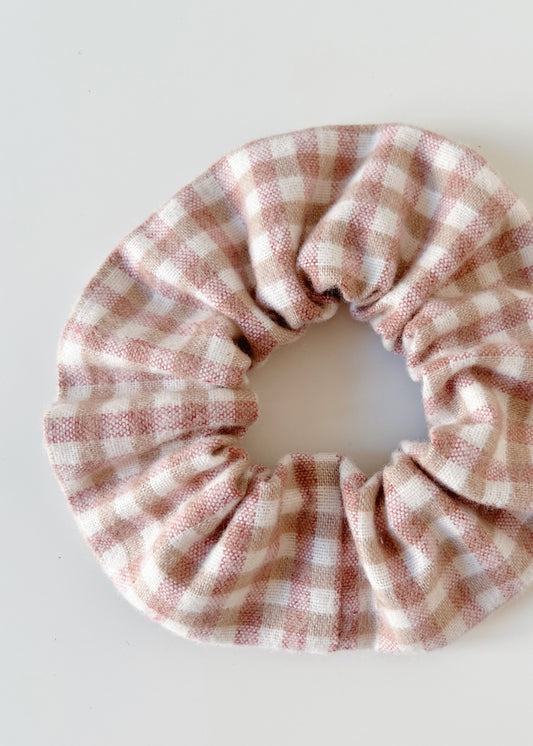 Organic Cotton Scrunchie - Warm Gingham - 100% Cotton (organic) / 100 % Baumwolle (Bio)