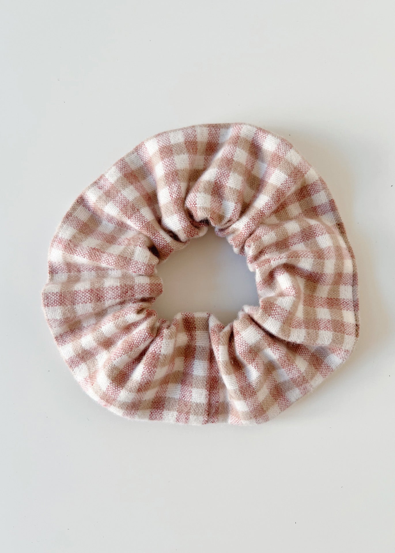 Organic Cotton Scrunchie - Warm Gingham - 100% Cotton (organic) / 100 % Baumwolle (Bio)