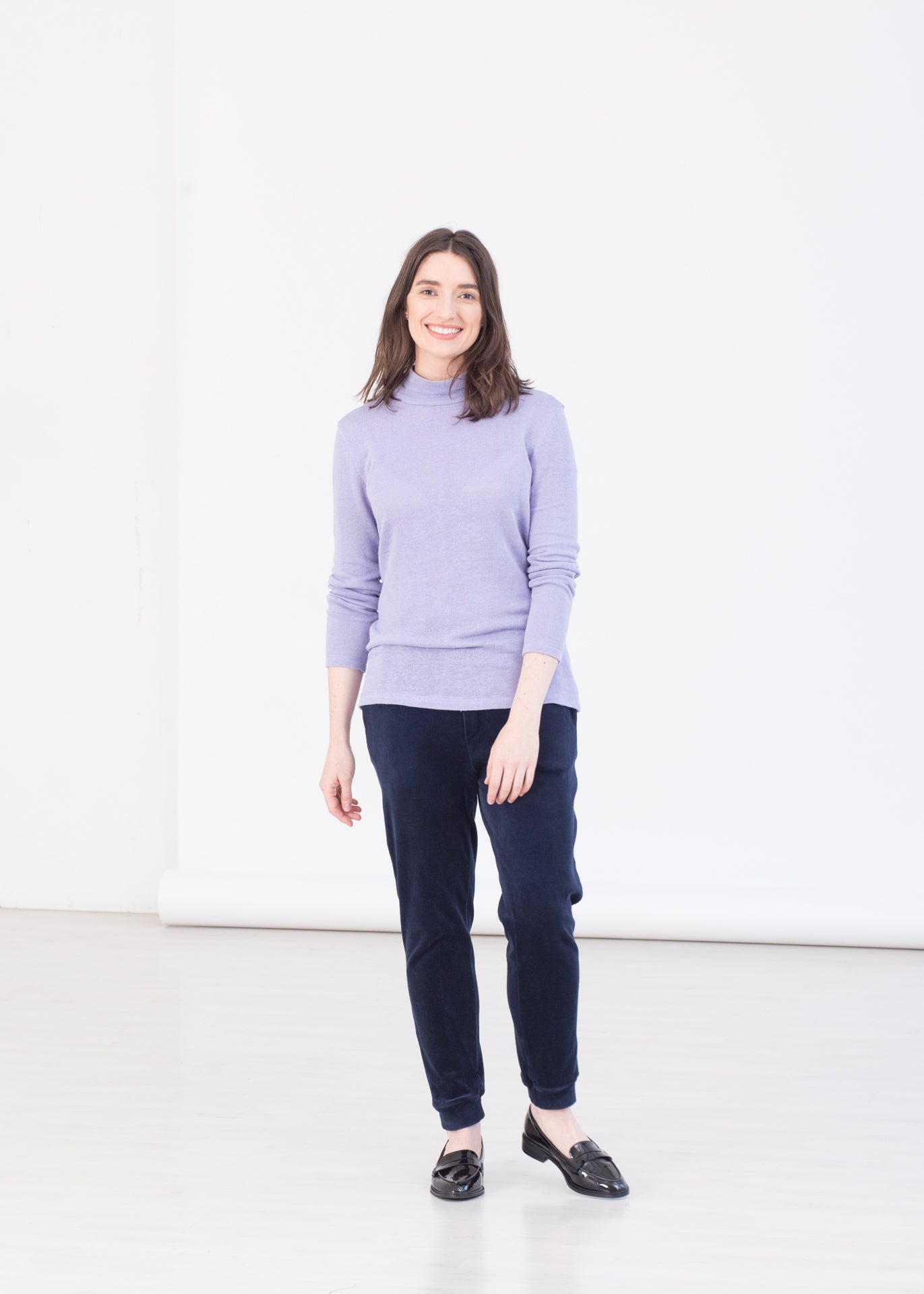 Park – Loose fit turtleneck sweater in Lavender - 100% true hemp / 100 % Hanf