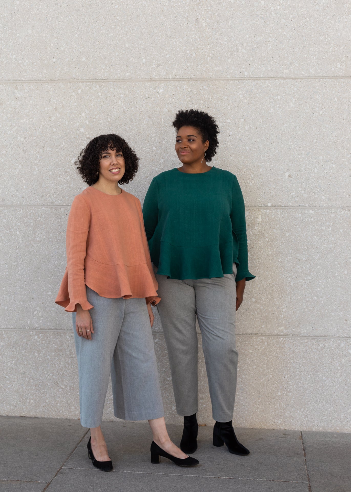 Mara – Long Sleeves Ruffles Top - Coral