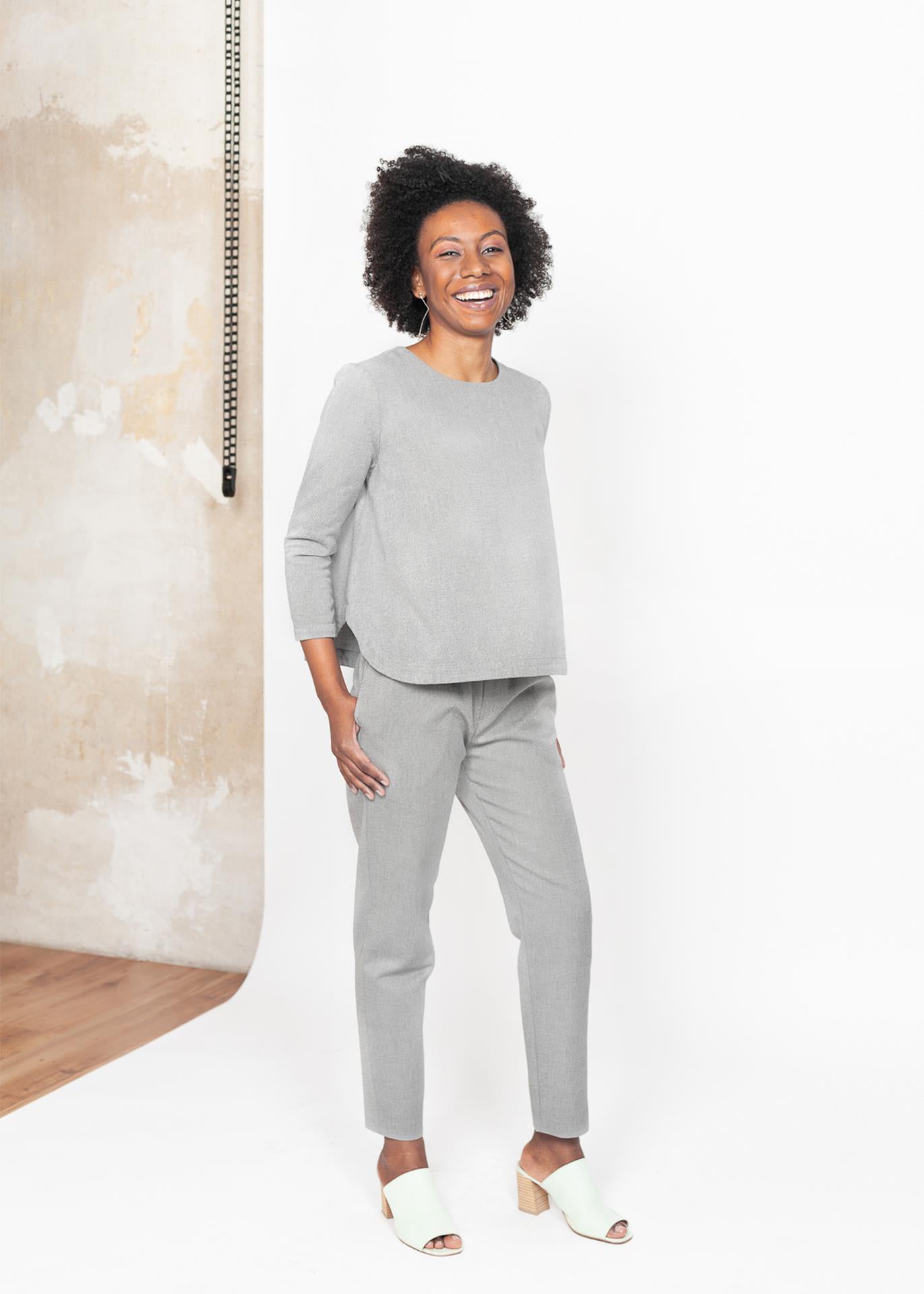 Cecil - Slim-leg Pants in Grey - 100% Cotton (organic) / 100 % Baumwolle (Bio)