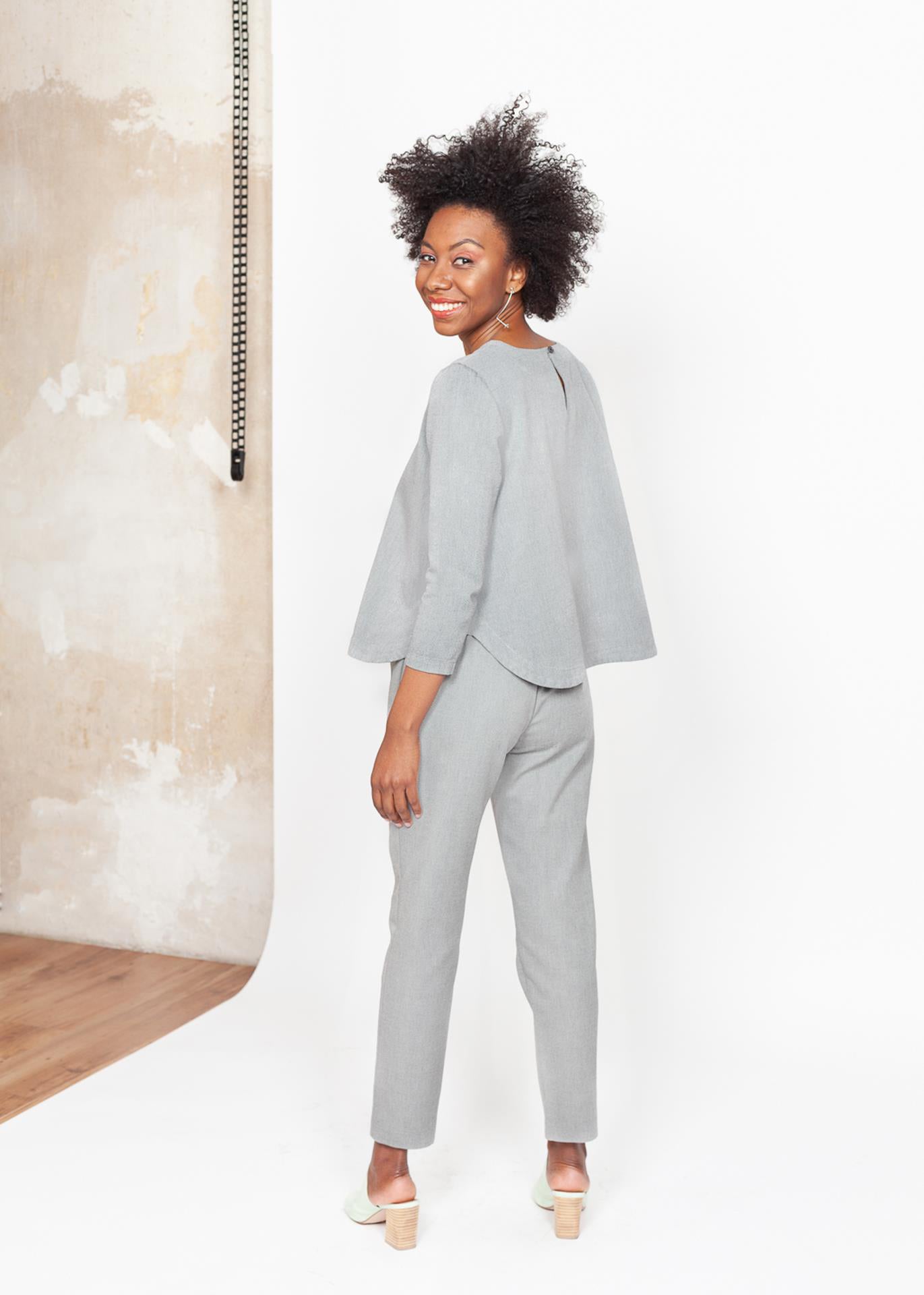 Cecil - Slim-leg Pants in Grey - 100% Cotton (organic) / 100 % Baumwolle (Bio)