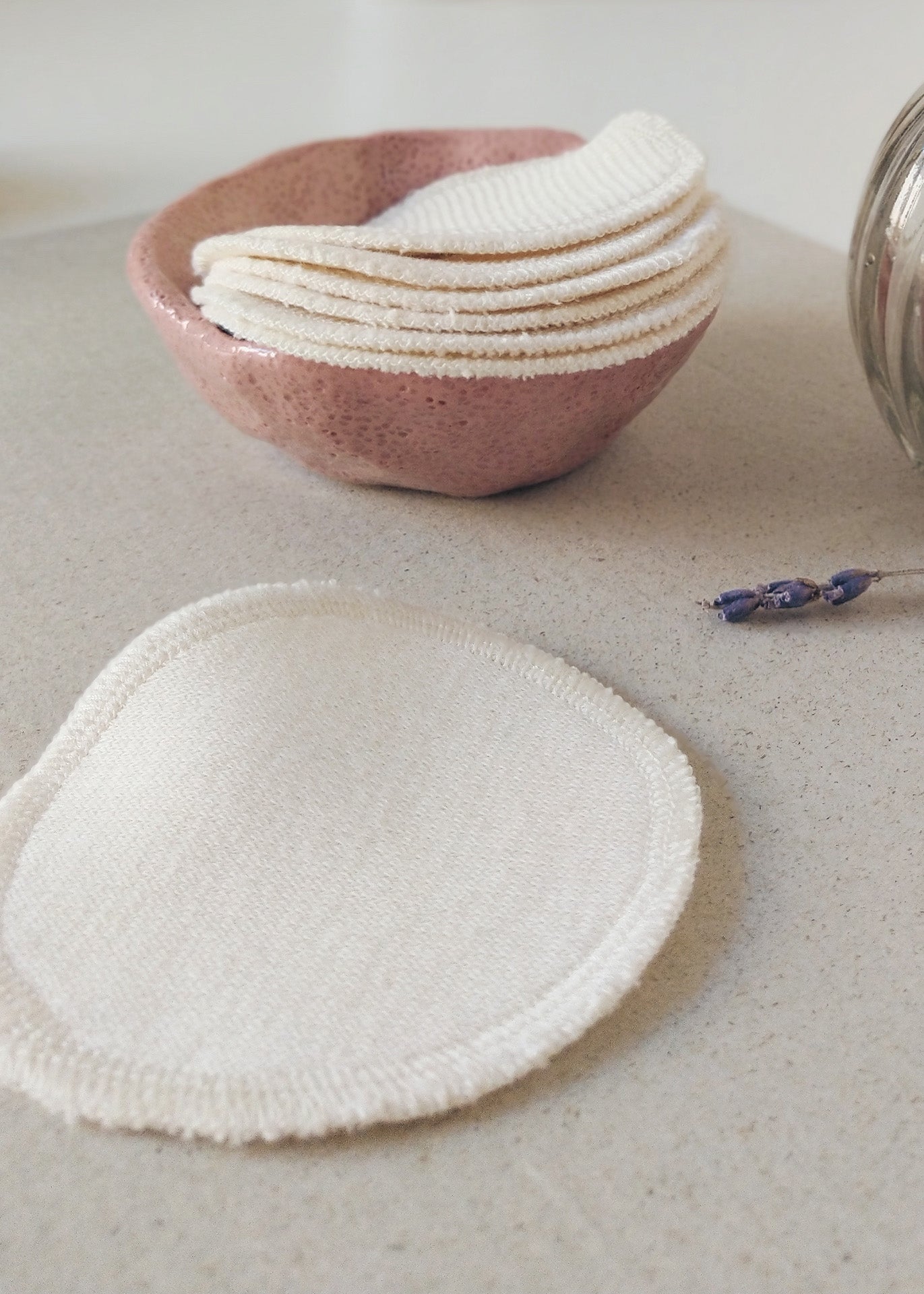 Organic Cotton Face Pads - Ivory - 100% Cotton (organic) / 100 % Baumwolle (Bio)