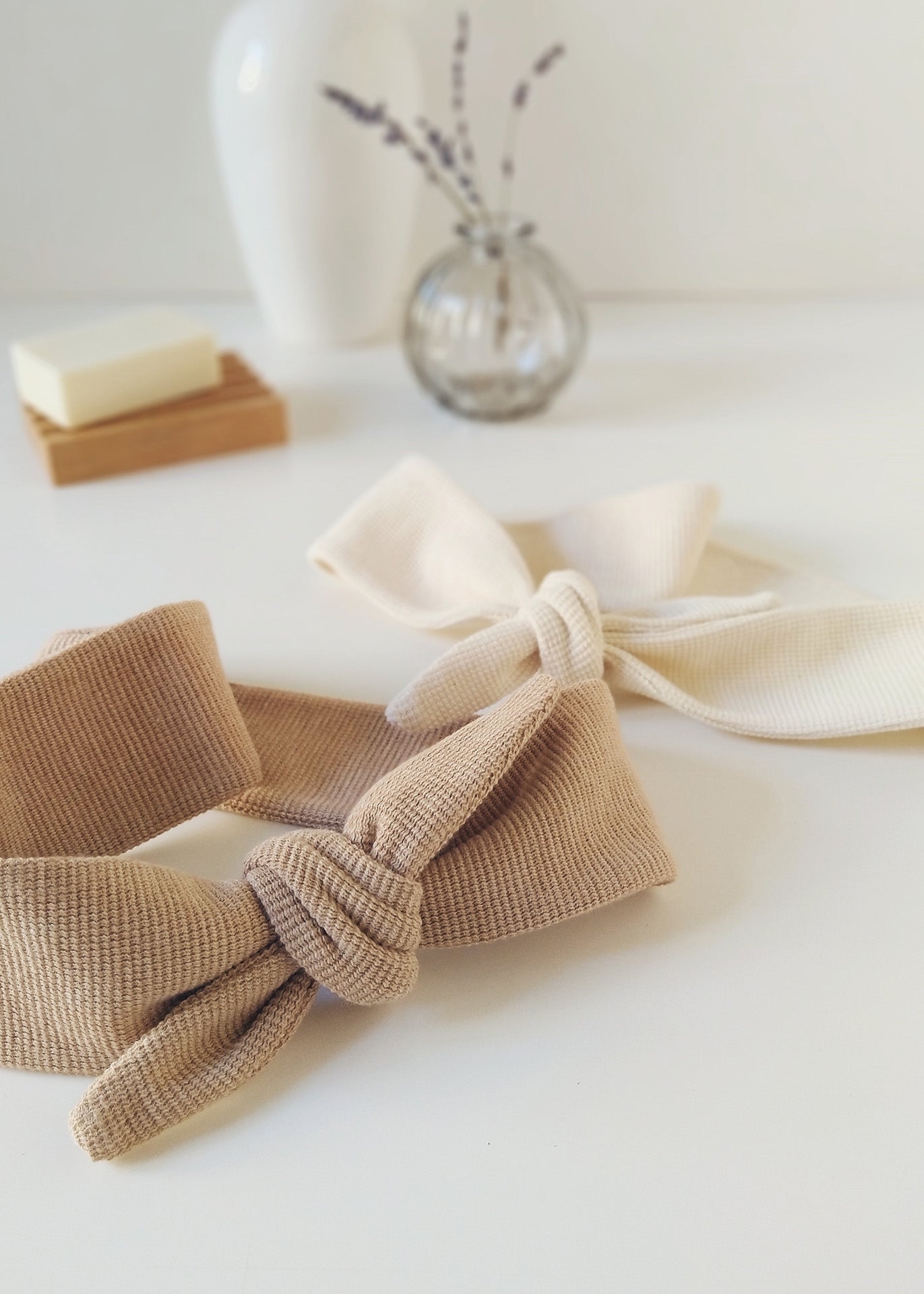 Organic Cotton Top Knot Headband - Ivory - 100% Cotton (organic) / 100 % Baumwolle (Bio)