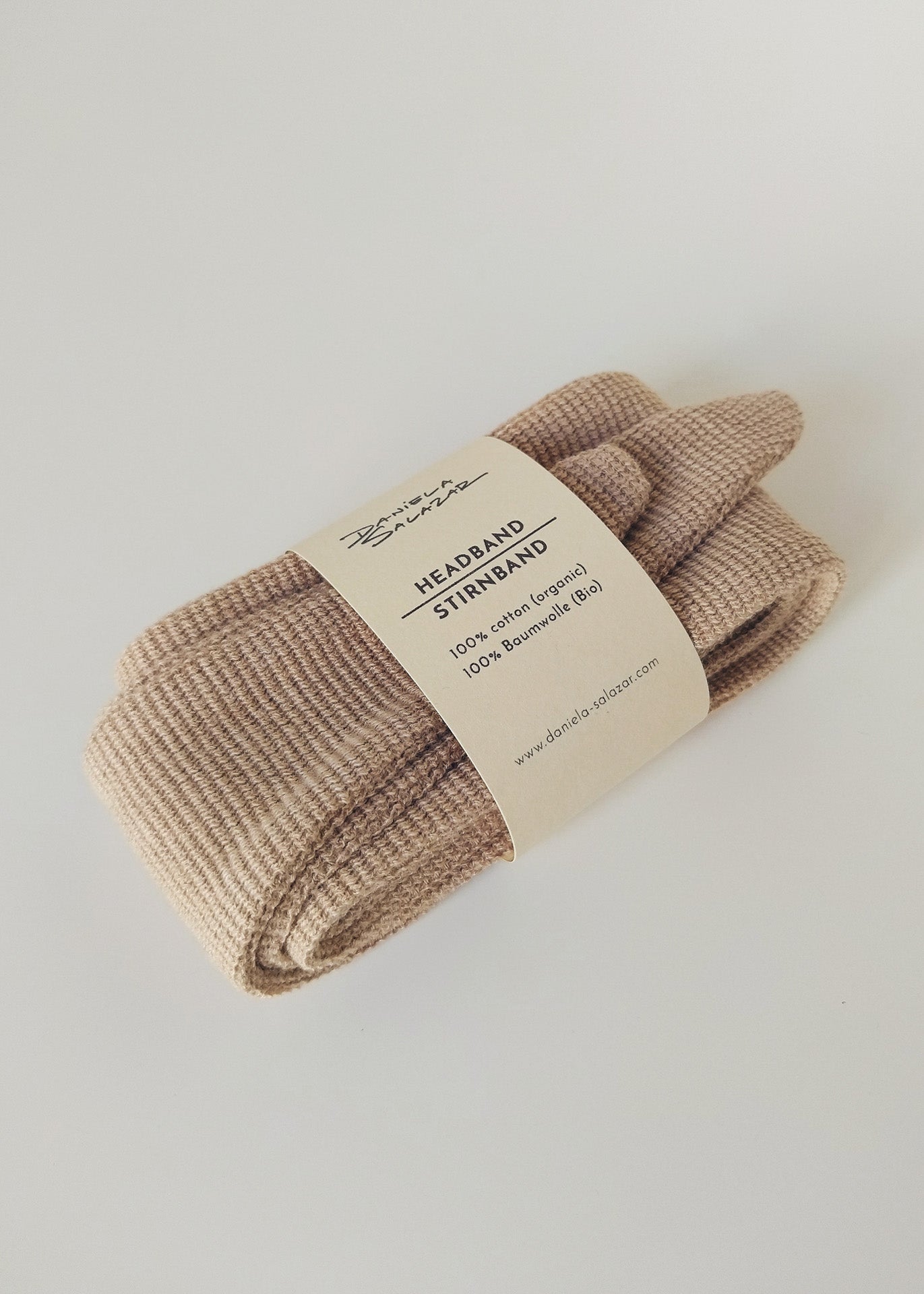 Organic Cotton Top Knot Headband - Brown - 100% Cotton (organic) / 100 % Baumwolle (Bio)