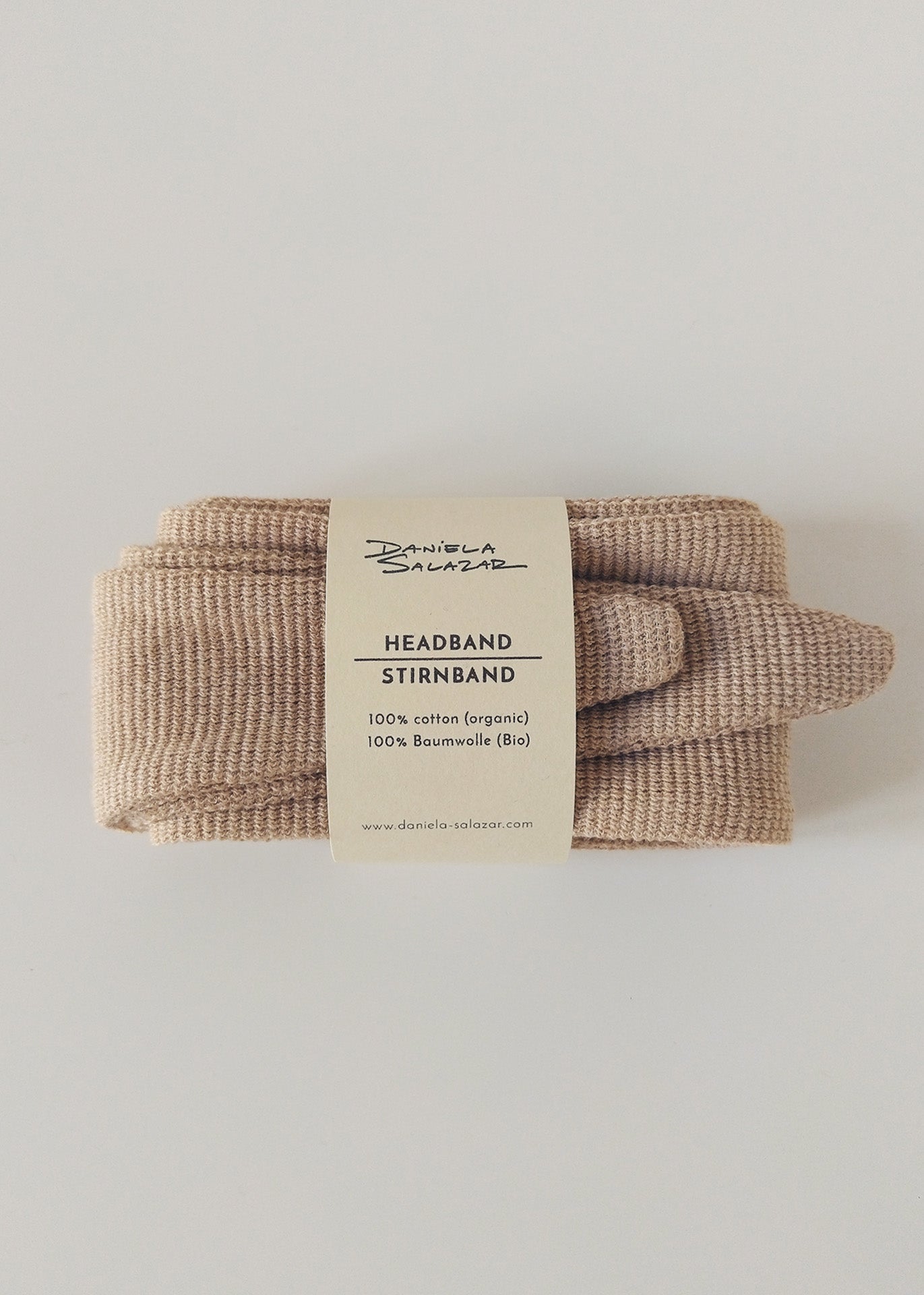 Organic Cotton Top Knot Headband - Brown - 100% Cotton (organic) / 100 % Baumwolle (Bio)