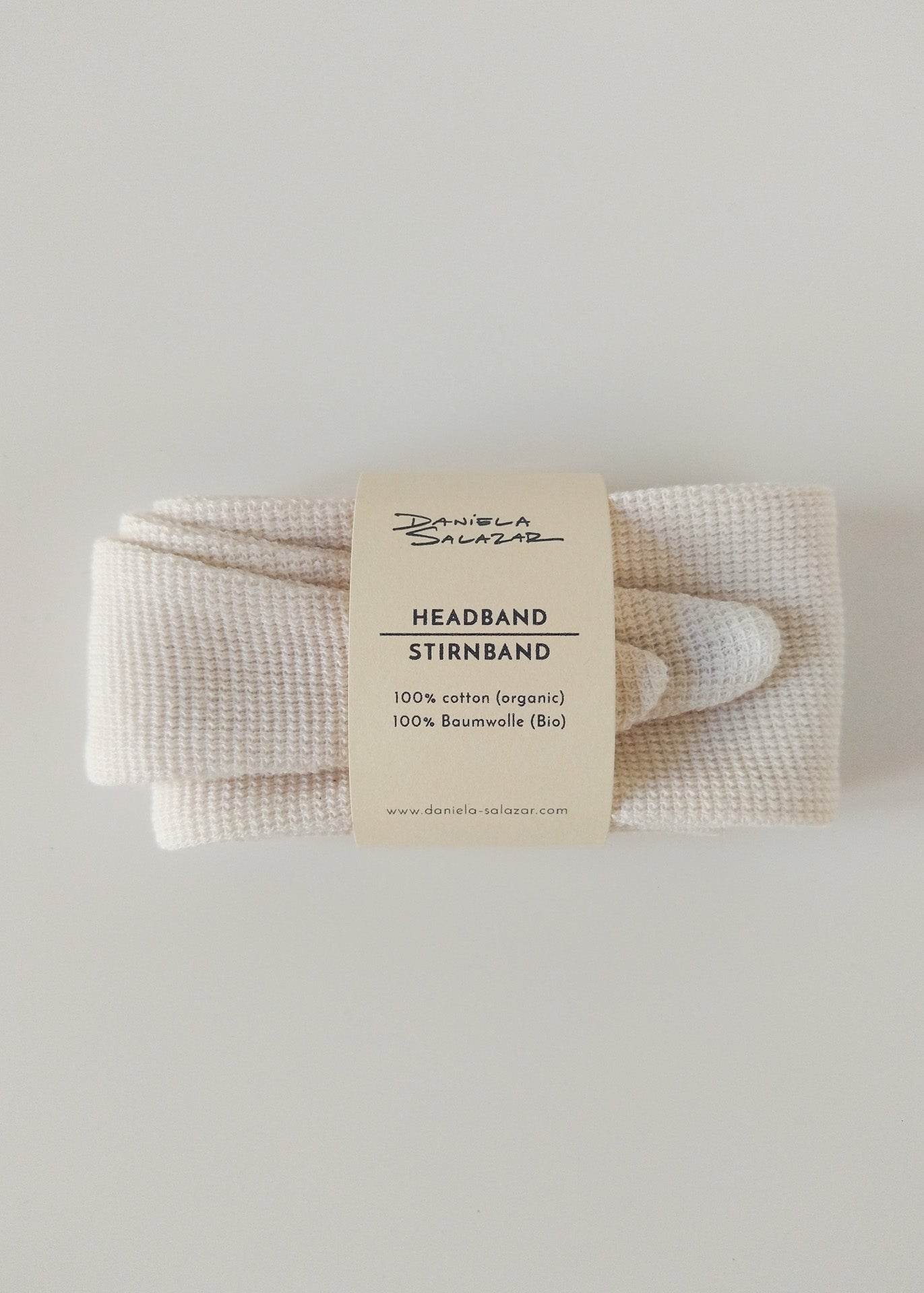 Organic Cotton Top Knot Headband - Ivory - 100% Cotton (organic) / 100 % Baumwolle (Bio)