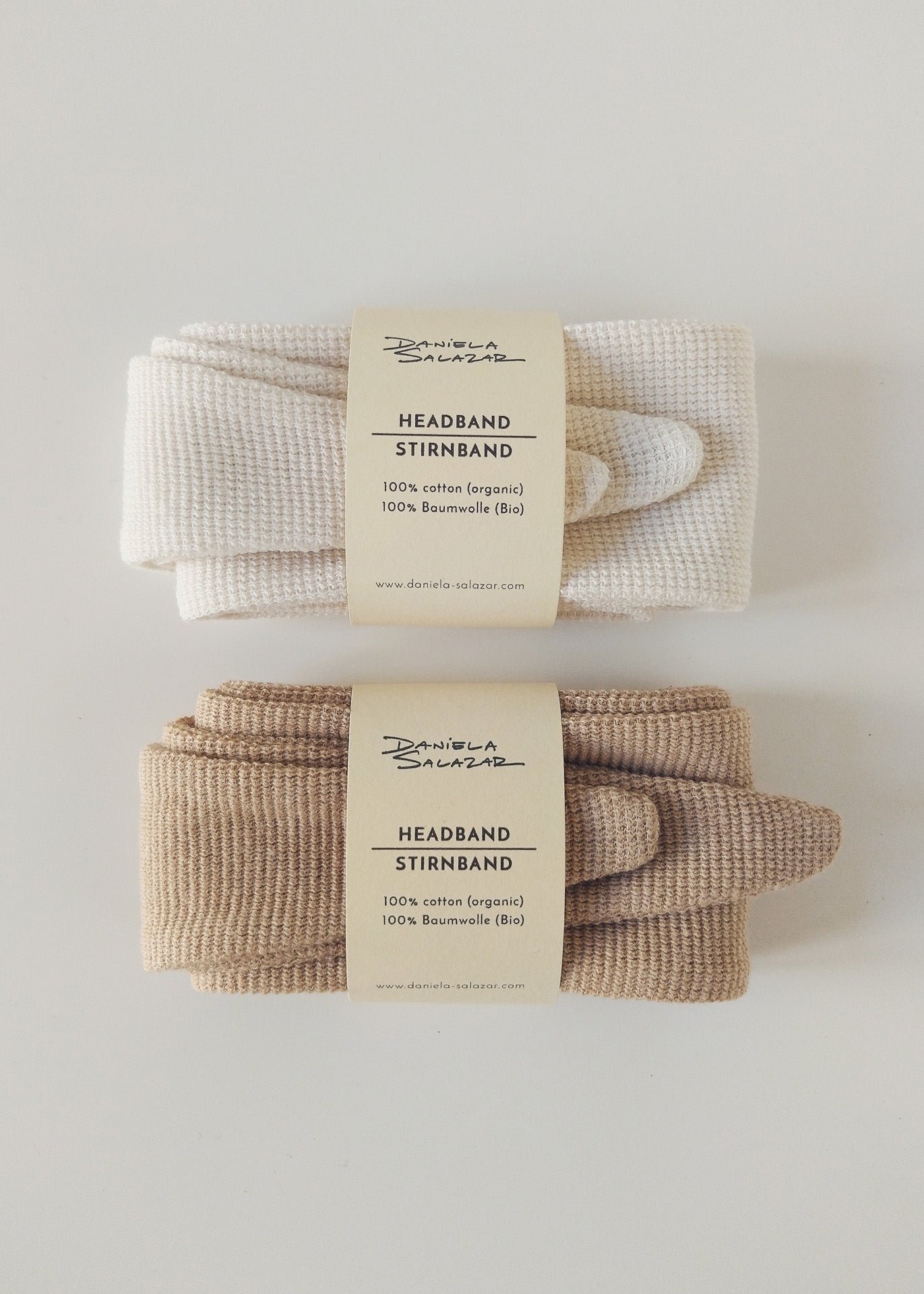 Organic Cotton Top Knot Headband - Ivory - 100% Cotton (organic) / 100 % Baumwolle (Bio)