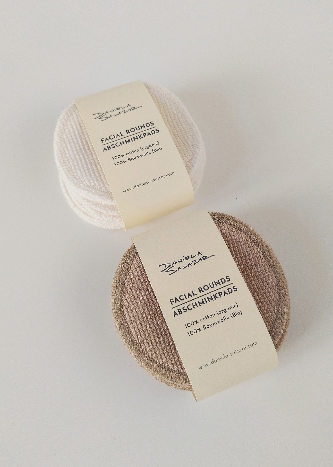 Organic Cotton Face Pads - Ivory - 100% Cotton (organic) / 100 % Baumwolle (Bio)