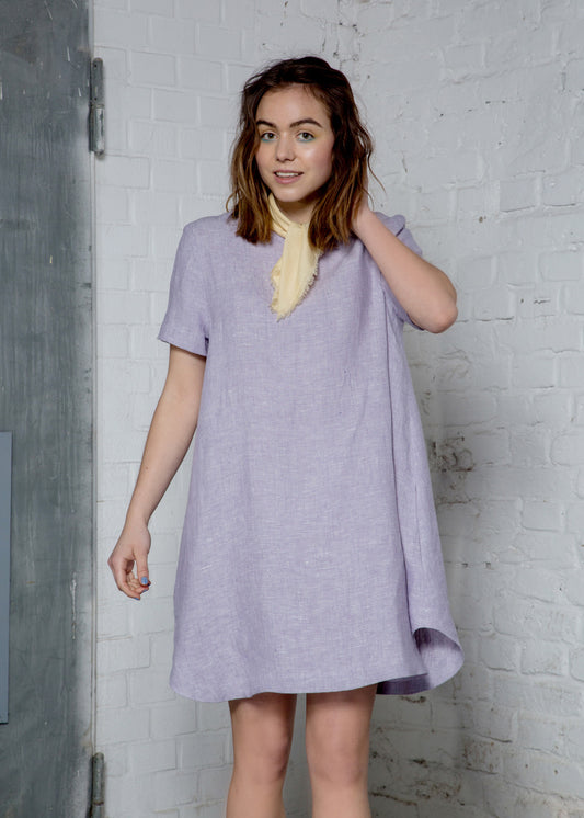 Lavender hemp dress - 100% true hemp / 100 % Hanf