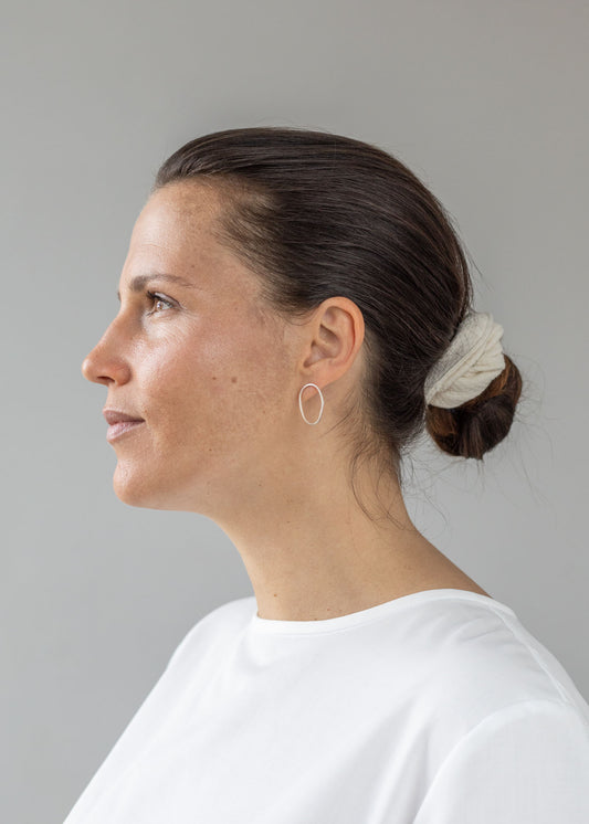 Organic Cotton Scrunchie - Ivory Jacquard - 100% Cotton (organic) / 100 % Baumwolle (Bio)