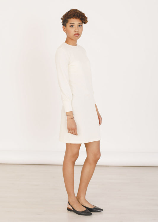 Tana - Sweater Dress in Ivory - 100% Cotton (organic) / 100 % Baumwolle (Bio)