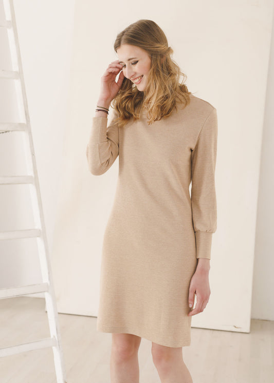 Tana - Sweater Dress in Brown - 100% Cotton (organic) / 100 % Baumwolle (Bio)