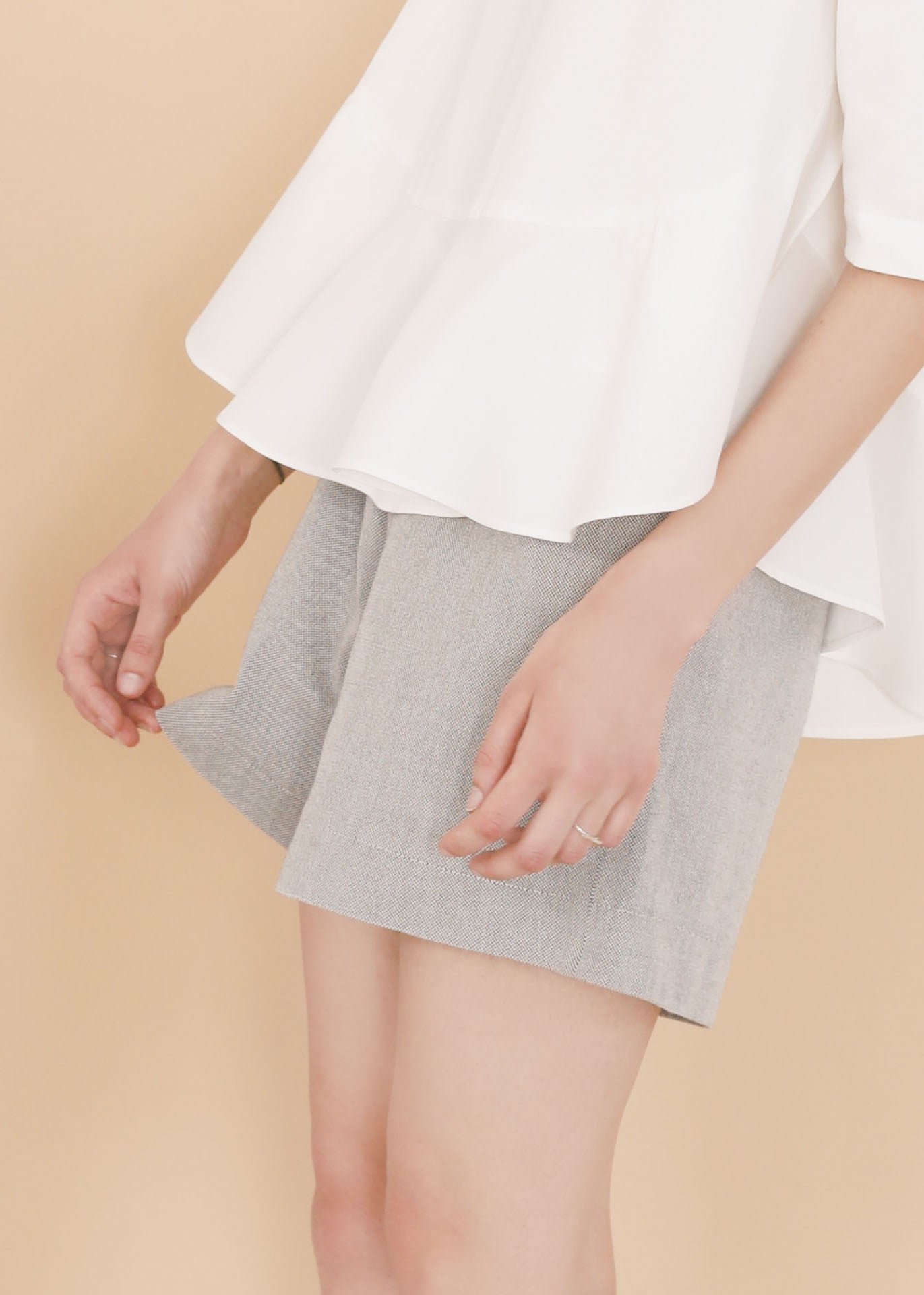 Eva - Shorts in Grey - 100% Cotton (organic) / 100 % Baumwolle (Bio)