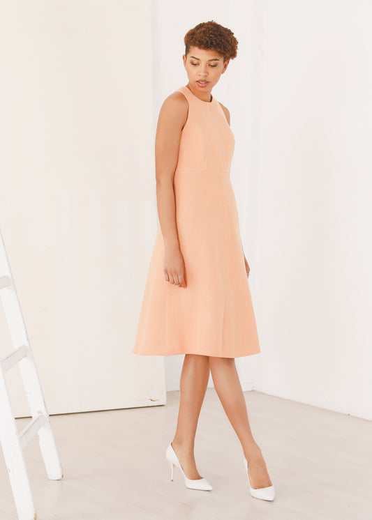 Flora - Halter Dress in Peach - 100% true hemp / 100 % Hanf