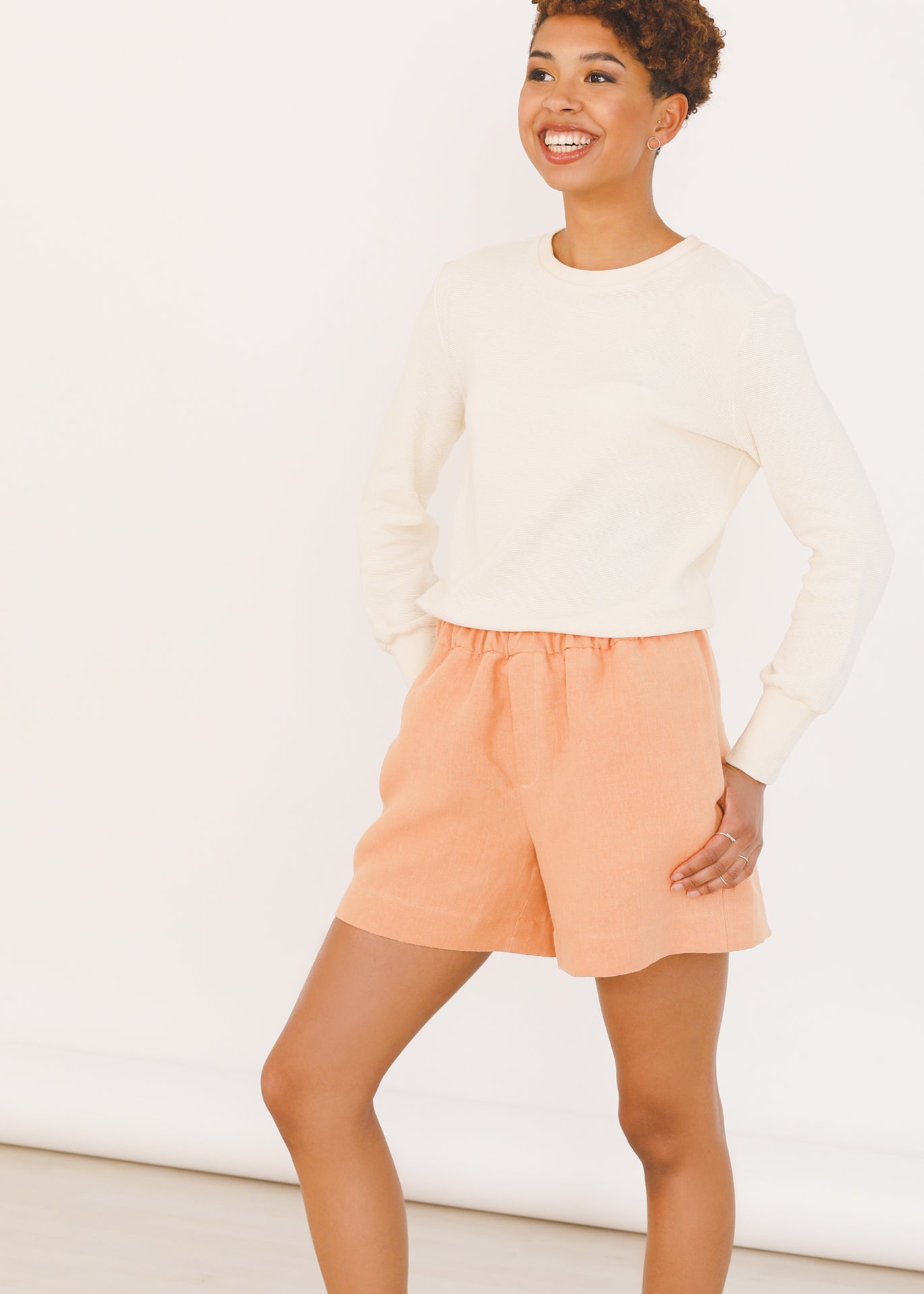 Eva - Shorts in Peach - 100% true hemp / 100 % Hanf