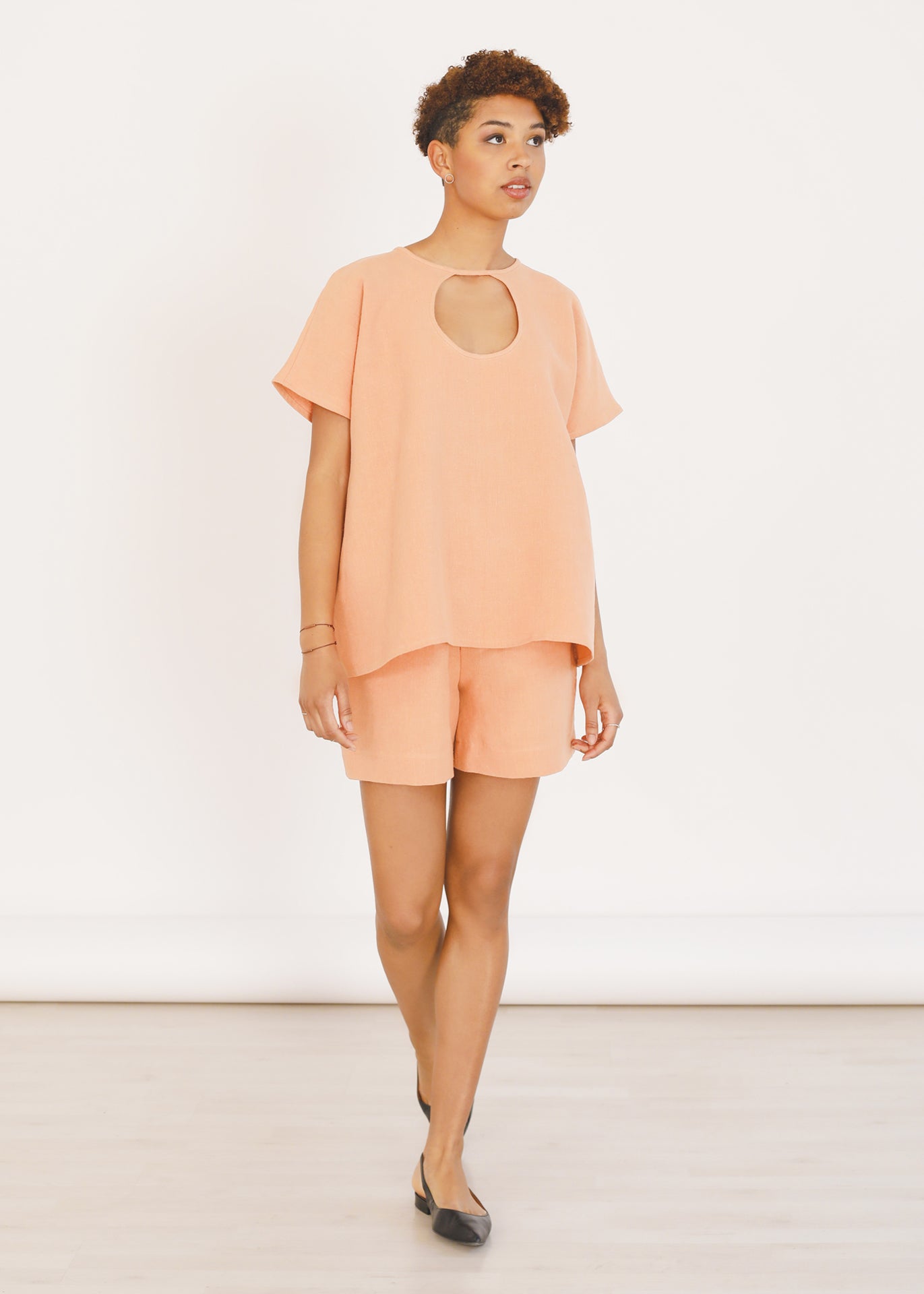 Eva - Shorts in Peach - 100% true hemp / 100 % Hanf