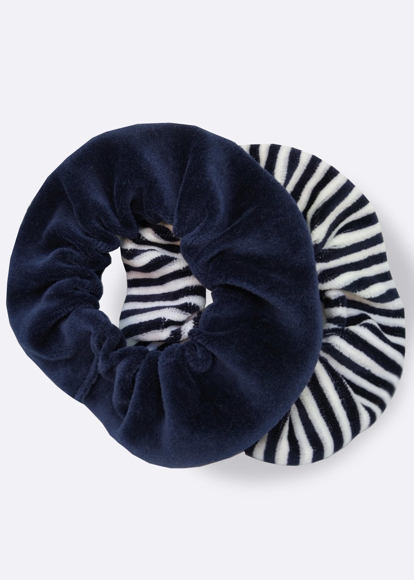 Navy Velour Scrunchie