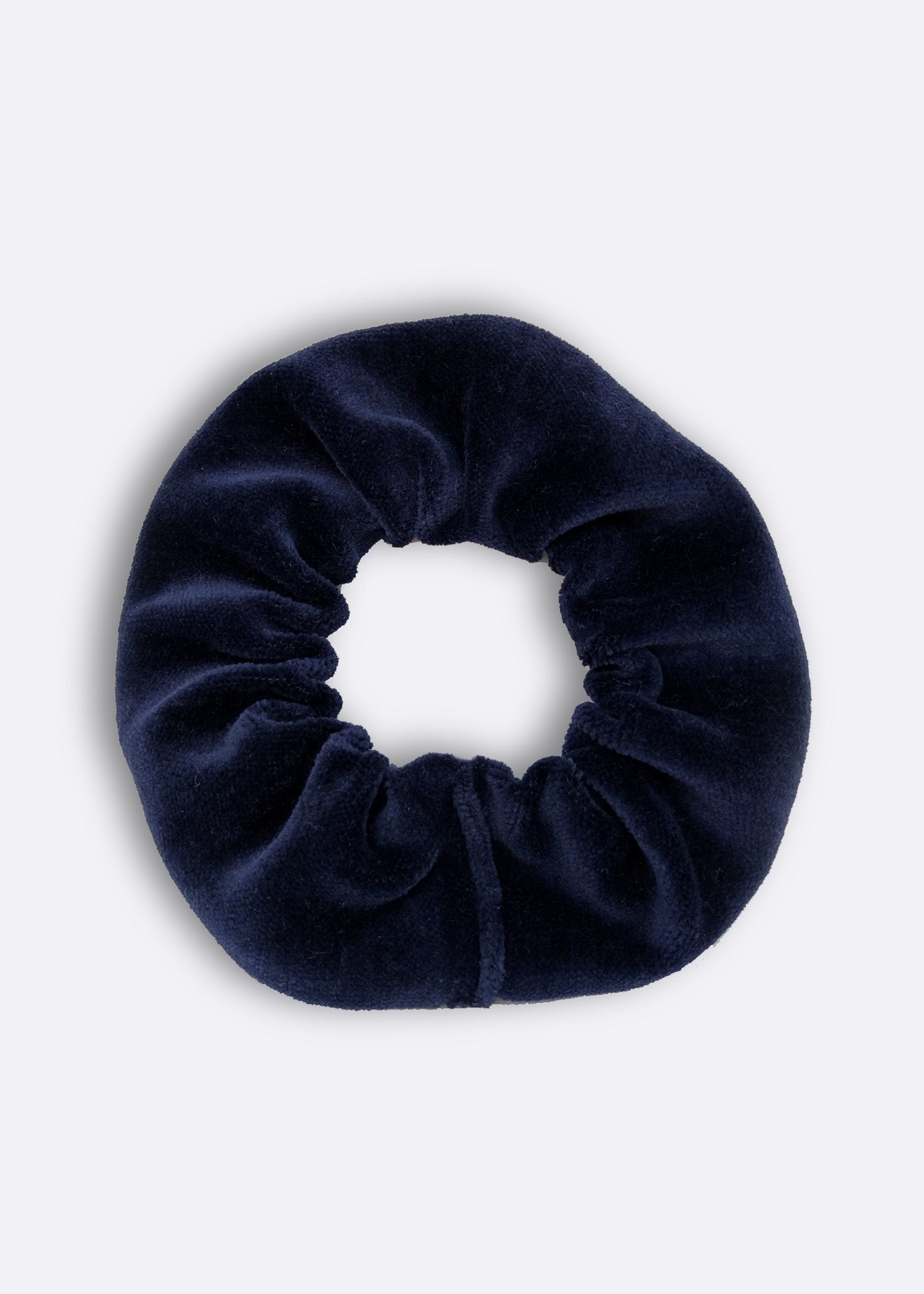 Navy Velour Scrunchie