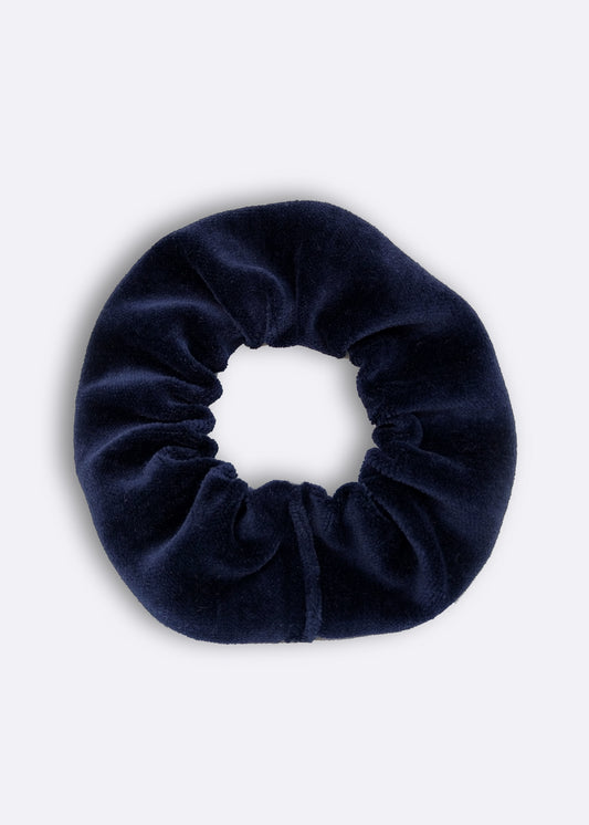 Navy Velour Scrunchie - 100% Cotton (organic) / 100 % Baumwolle (Bio)