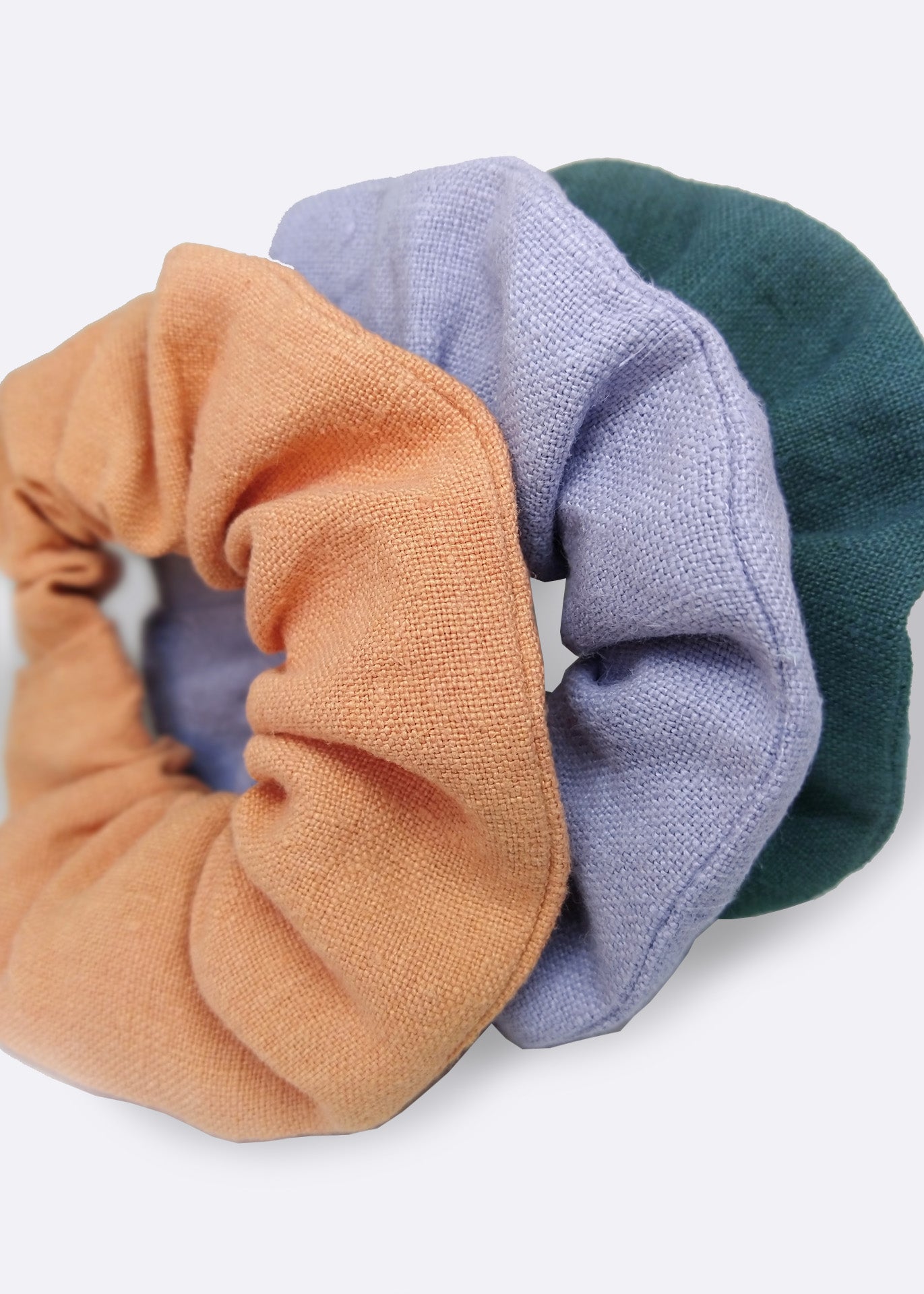 Coral Hemp Scrunchie - 100% true hemp / 100 % Hanf
