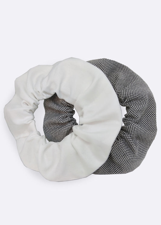 White Organic Cotton Scrunchie - 100% Cotton (organic) / 100 % Baumwolle (Bio)