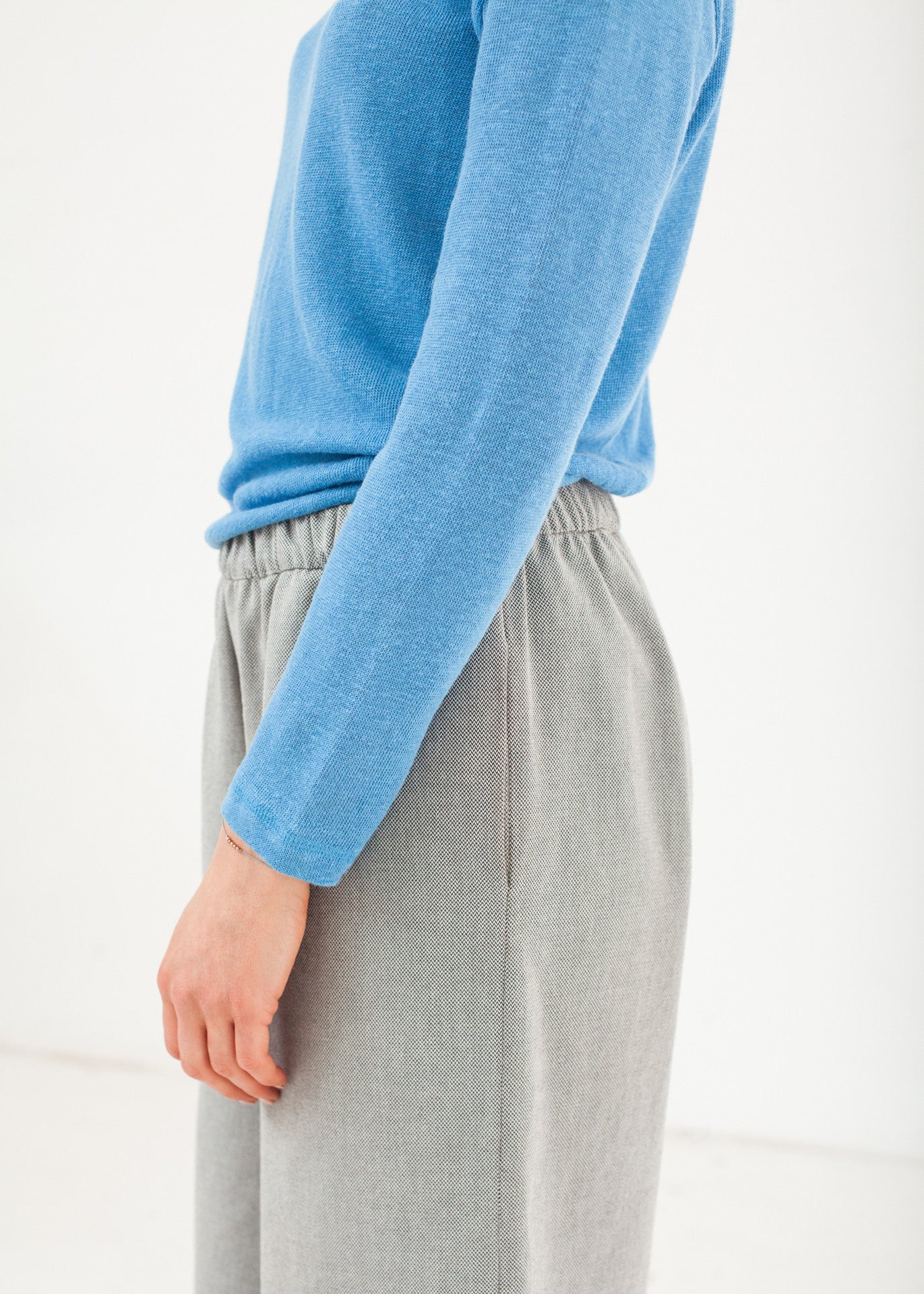 Park – Loose fit turtleneck sweater in Blue - 100% true hemp / 100 % Hanf