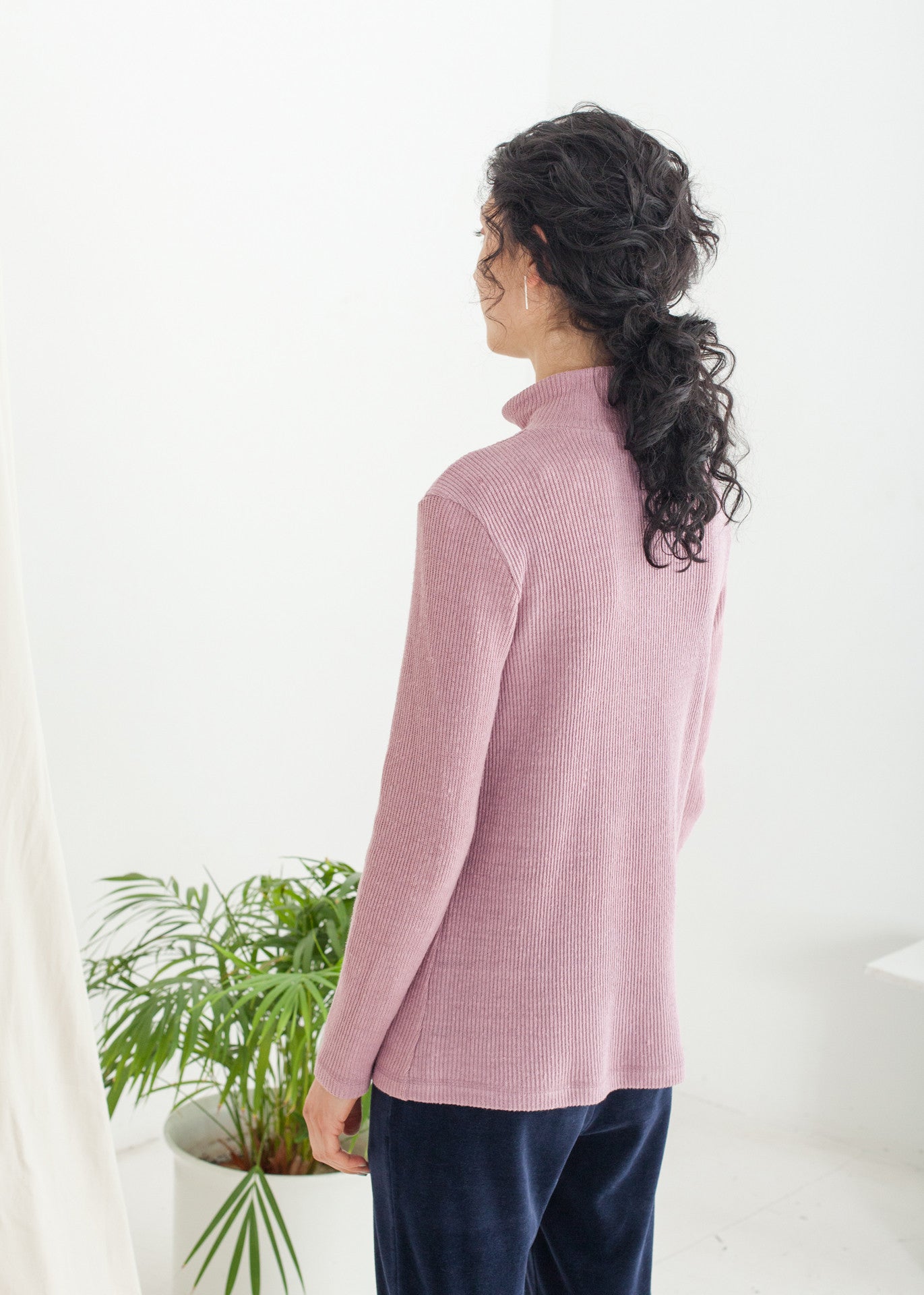 Park - Turtleneck Sweater in Pink - 100% true hemp / 100 % Hanf