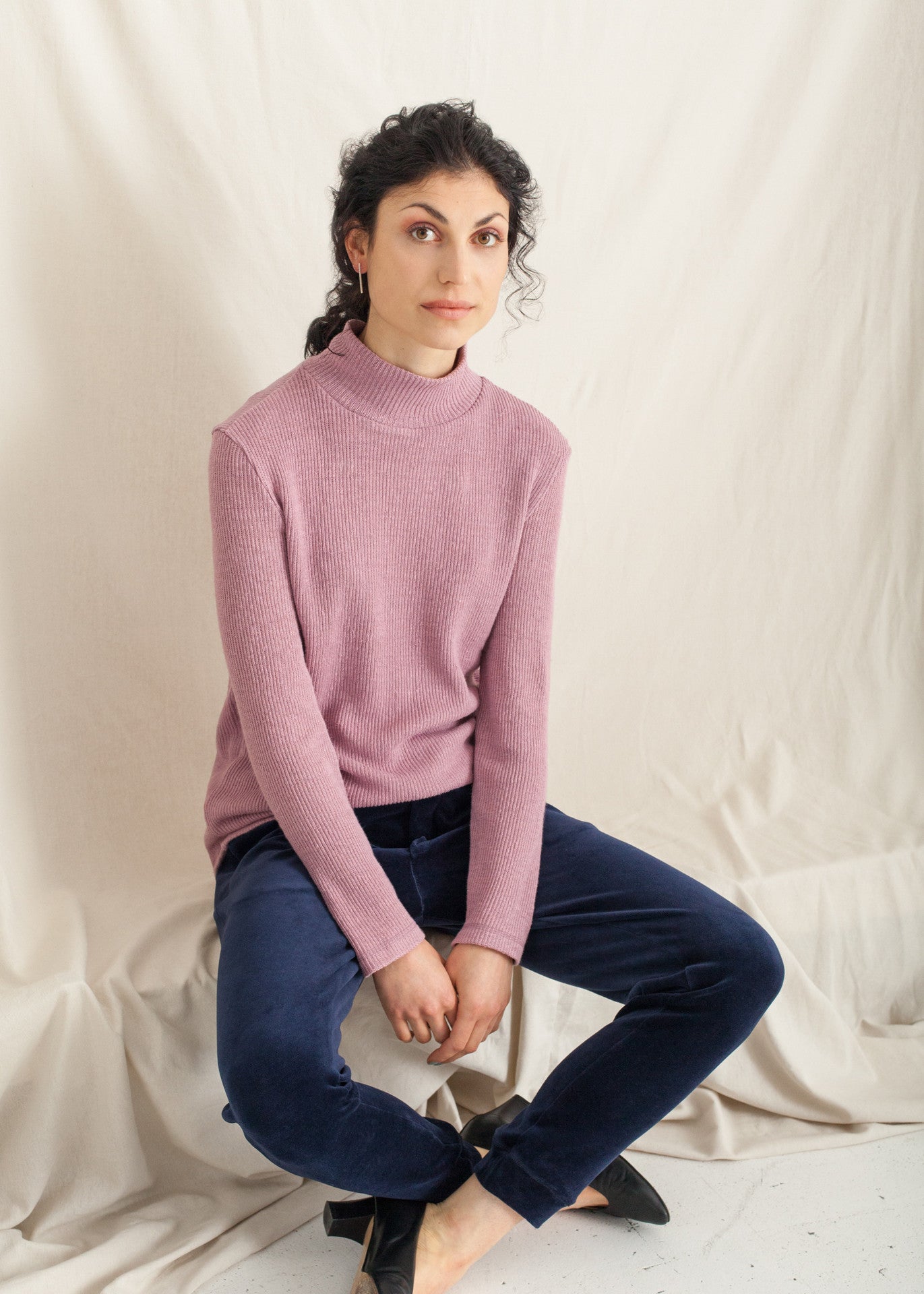 Park - Turtleneck Sweater in Pink - 100% true hemp / 100 % Hanf