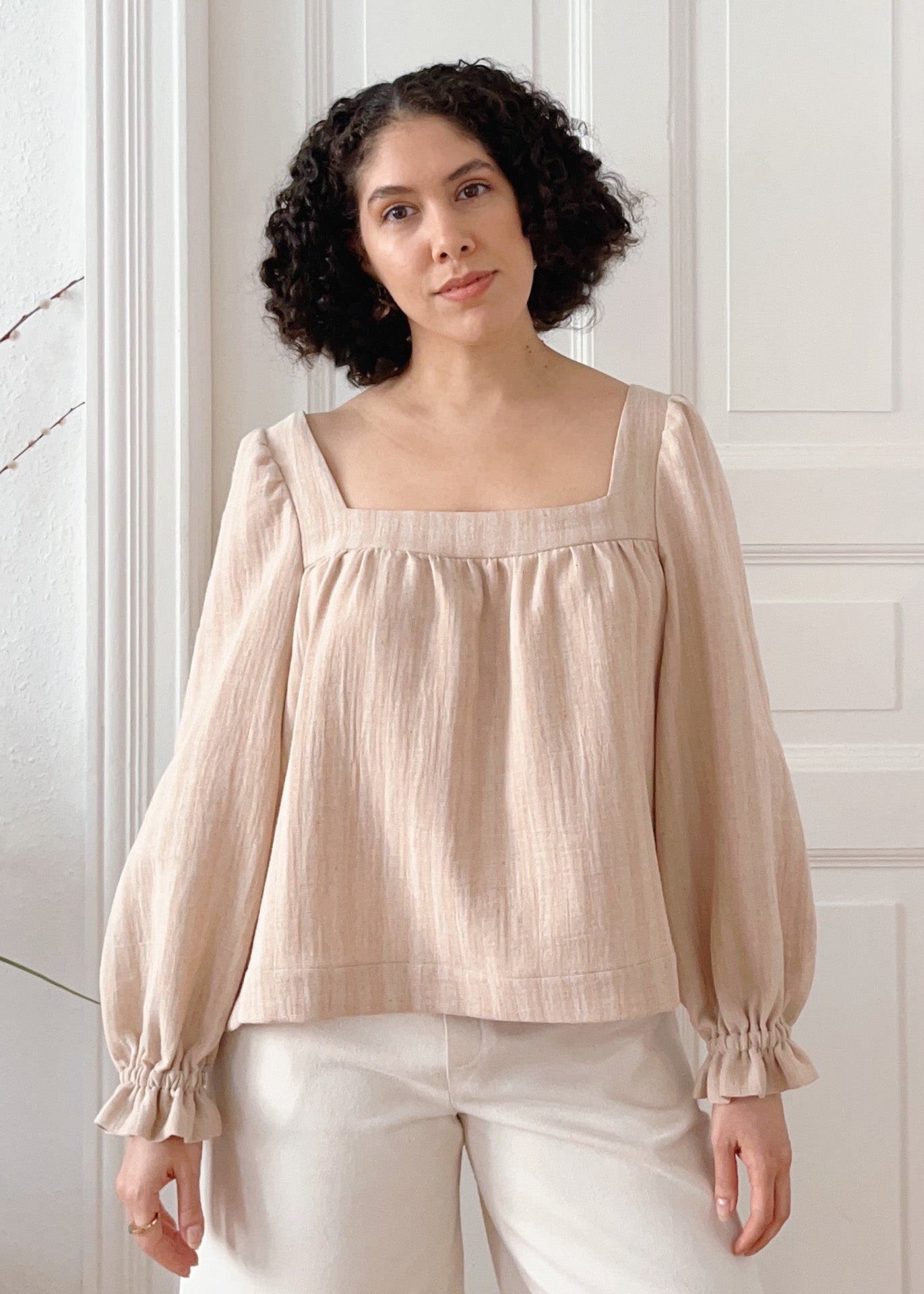 Alba - Undyed Cotton Blouse - 100% Cotton (organic) / 100 % Baumwolle (Bio)