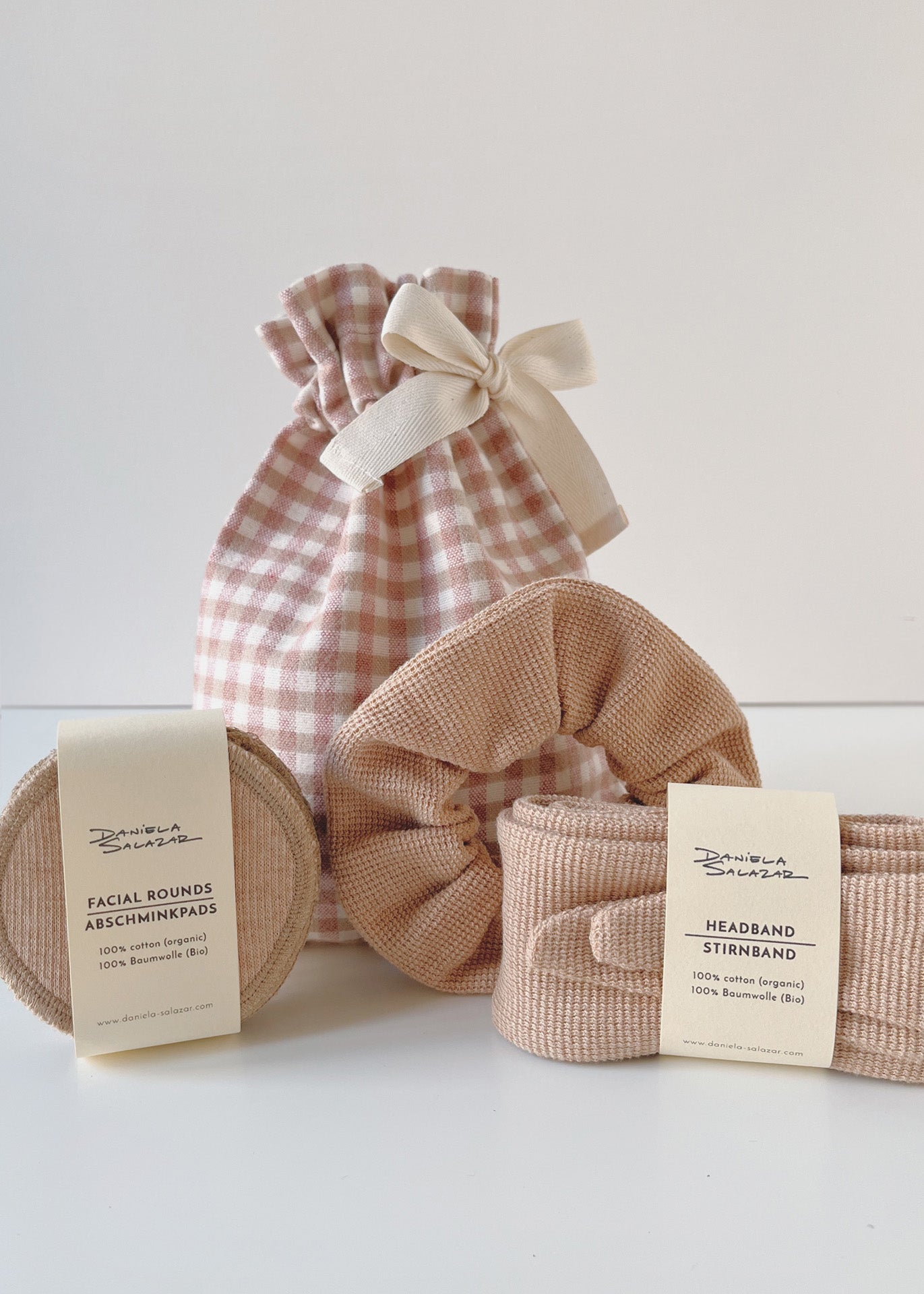 Home spa Gift Set - Gingham/Brown