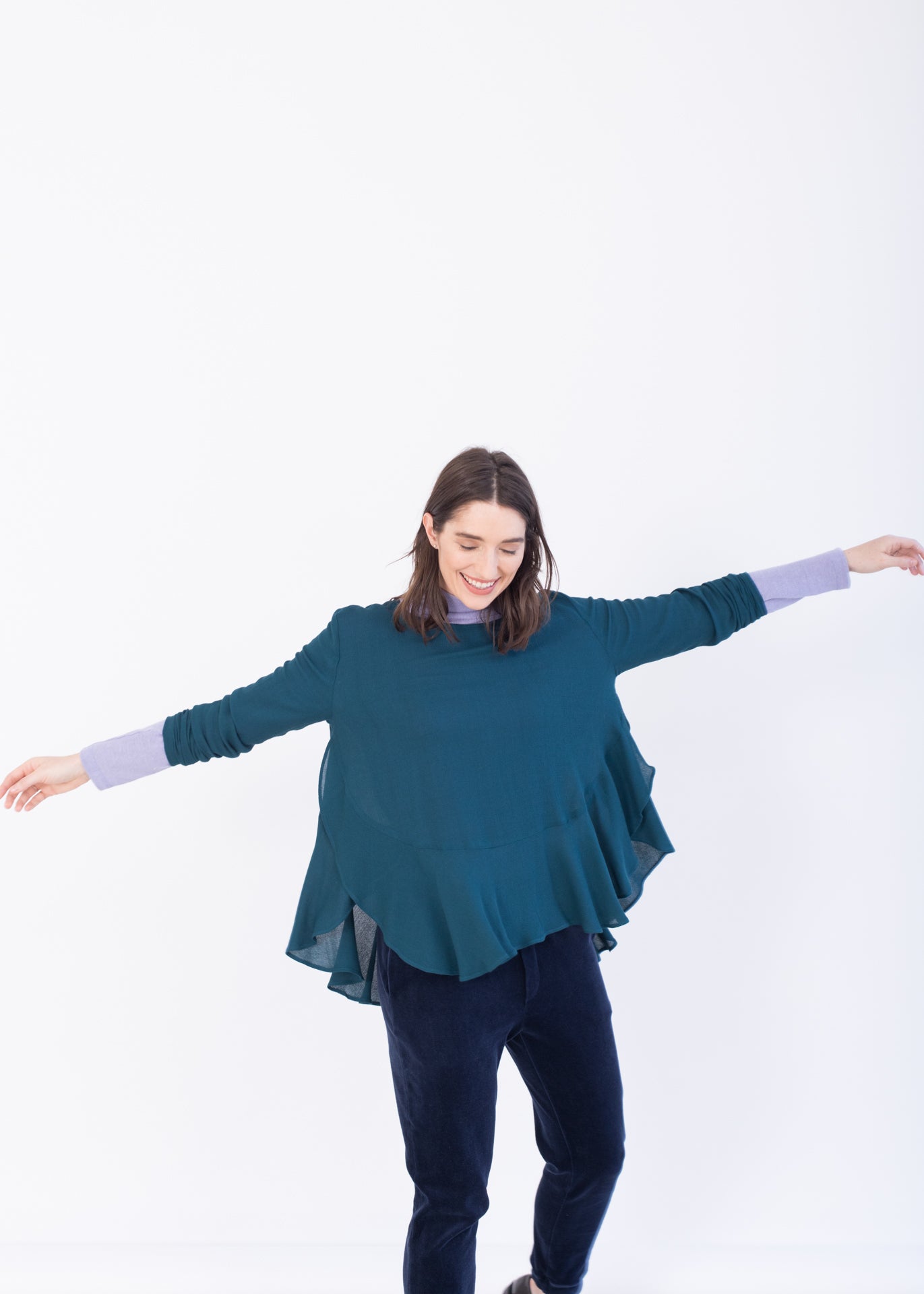 Midnight – Top in Teal - 80% Viscose, 20% Polyamide / 80 % Viskose, 20 % Polyamid