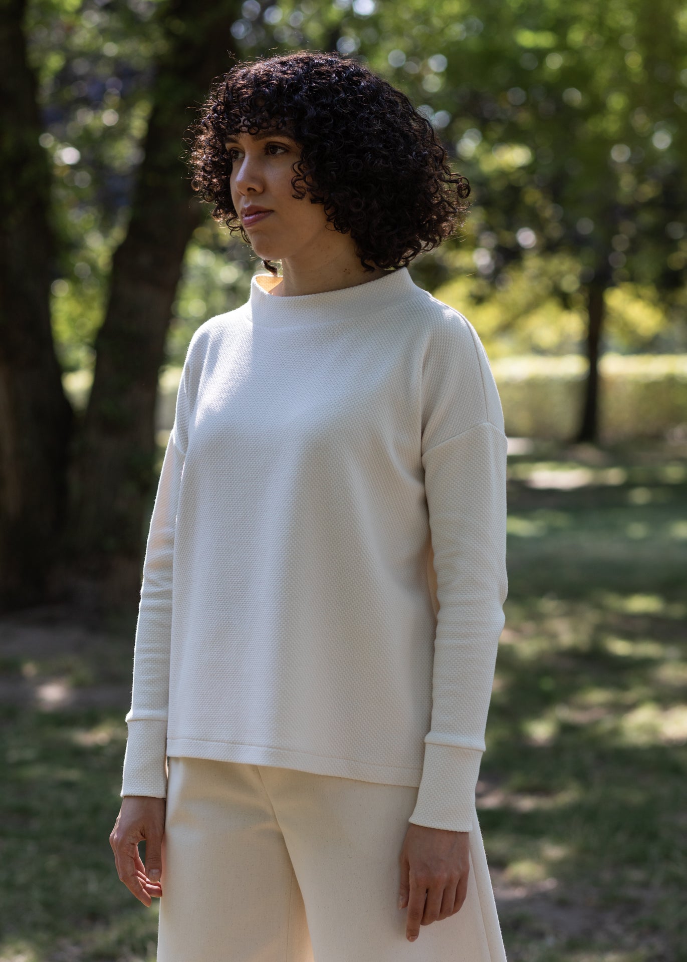 Andes - Pullover in Ivory Jacquard - 100% Cotton (organic) / 100 % Baumwolle (Bio)