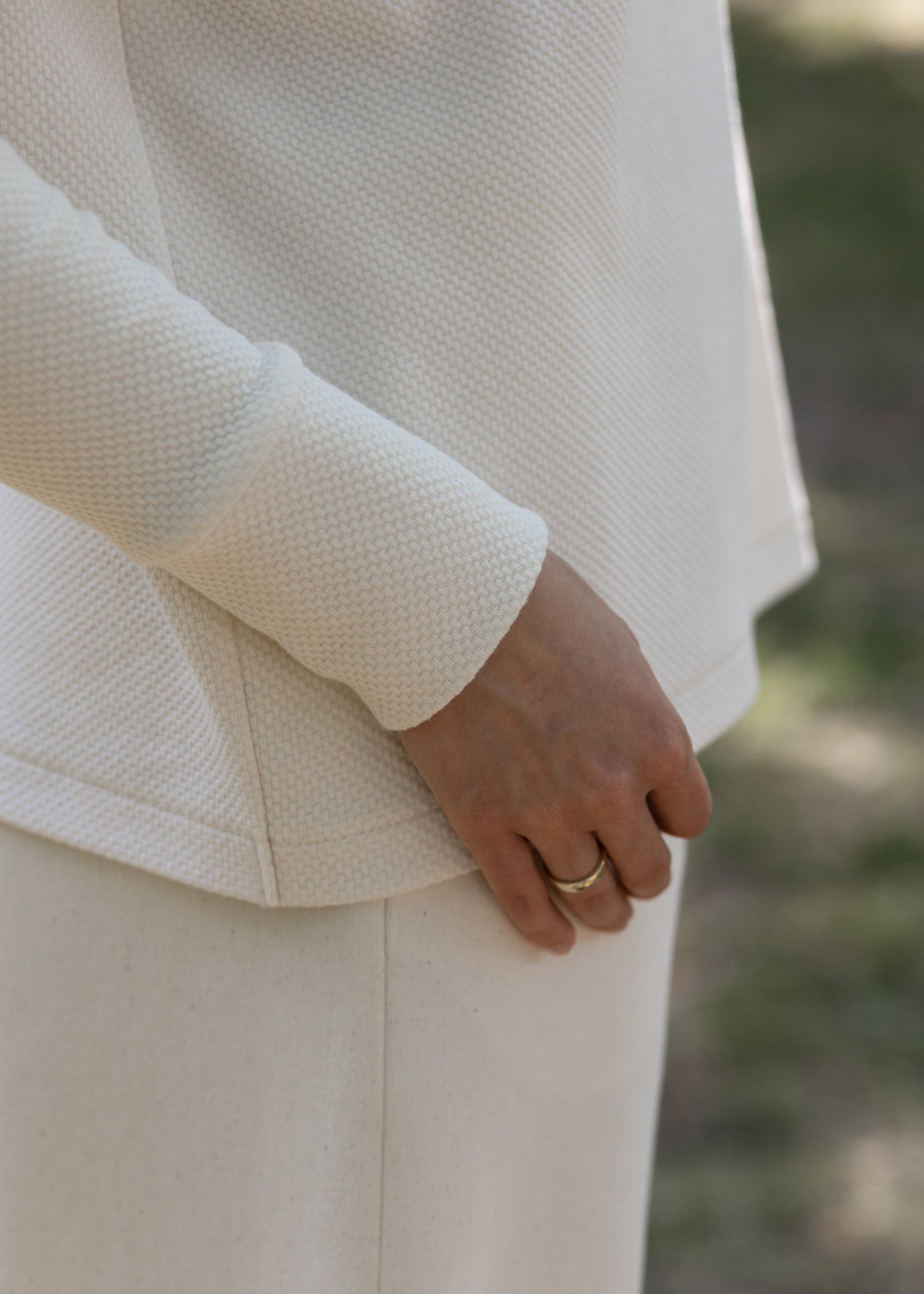 Andes - Pullover in Ivory Jacquard - 100% Cotton (organic) / 100 % Baumwolle (Bio)