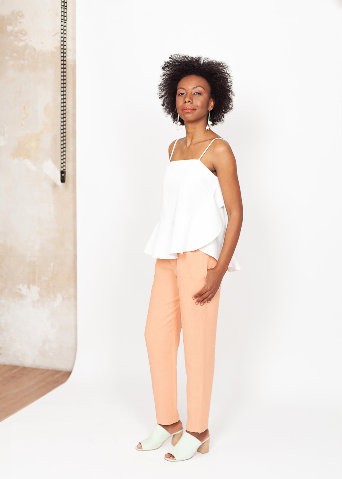 Cecil - Slim-leg Pants in Peach - 100% true hemp / 100 % Hanf