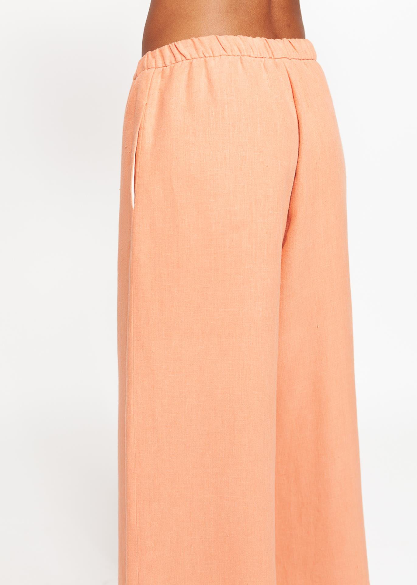 Triadic II – Wide-Leg Pants in Coral - 100% true hemp / 100 % Hanf