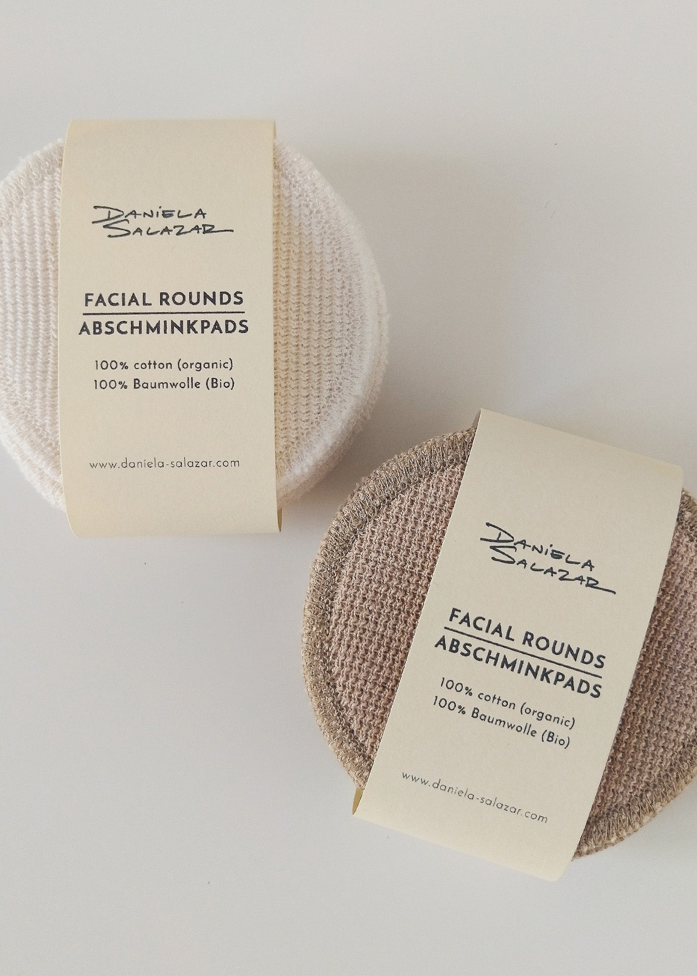 Organic Cotton Face Pads - Brown - 100% Cotton (organic) / 100 % Baumwolle (Bio)