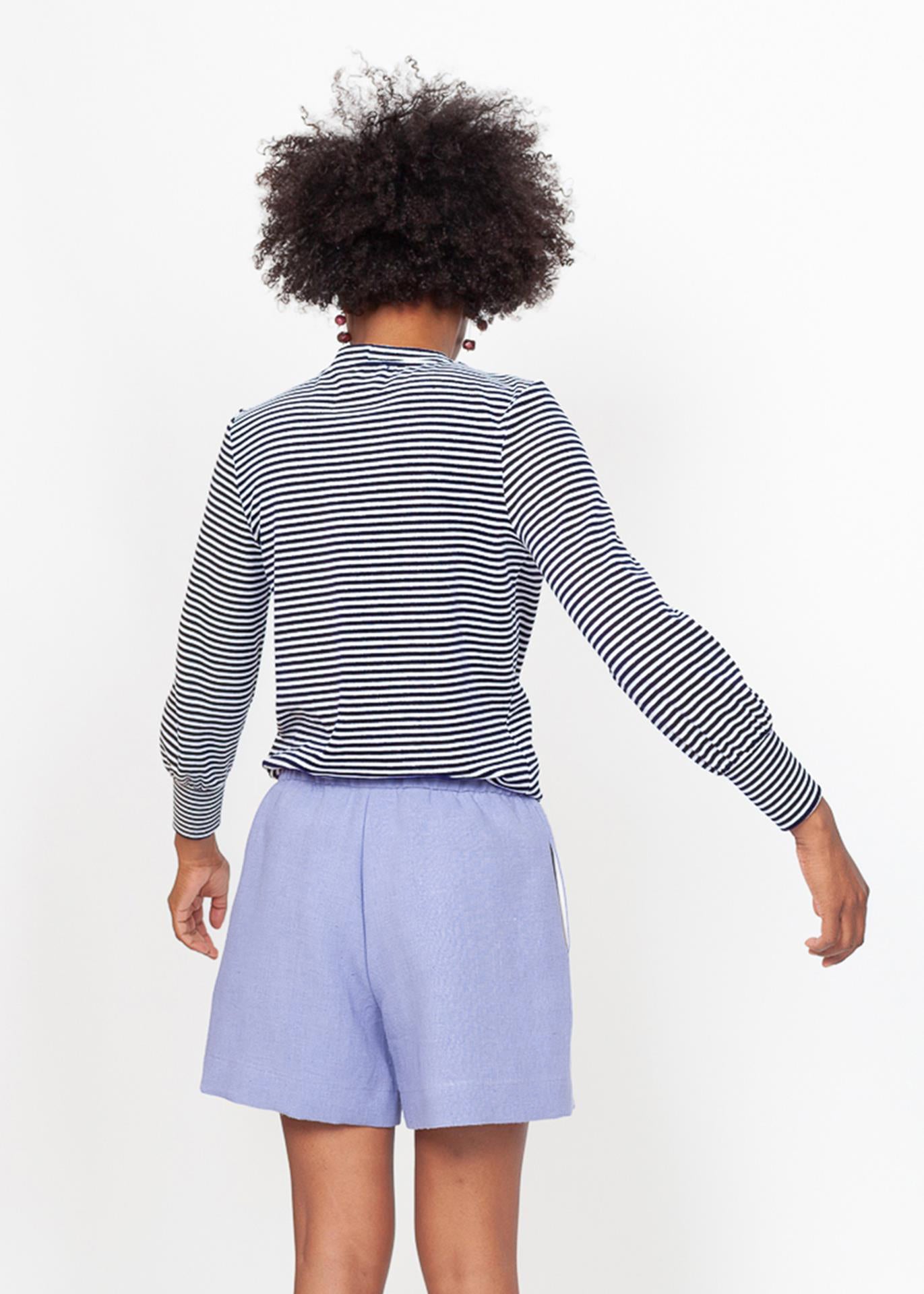 Nicole - Jersey Top in Striped Velour - 80% cotton (organic), 20% polyester / 80 % Baumwolle (Bio), 20% Polyester