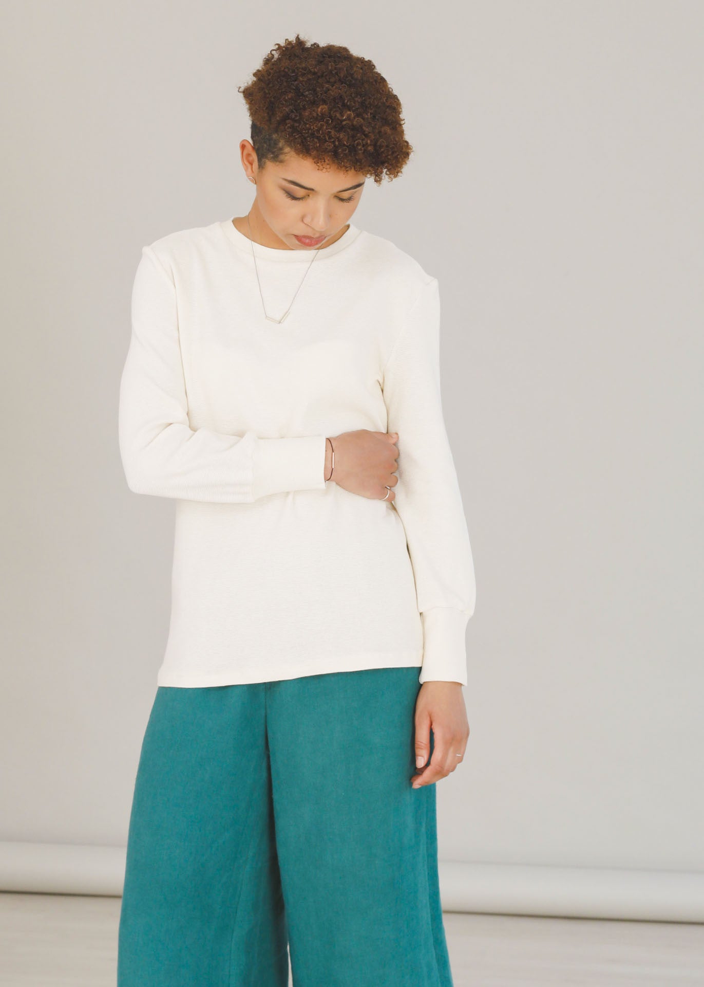 Nicole - Jersey Top in Ivory - 100% Cotton (organic) / 100 % Baumwolle (Bio)